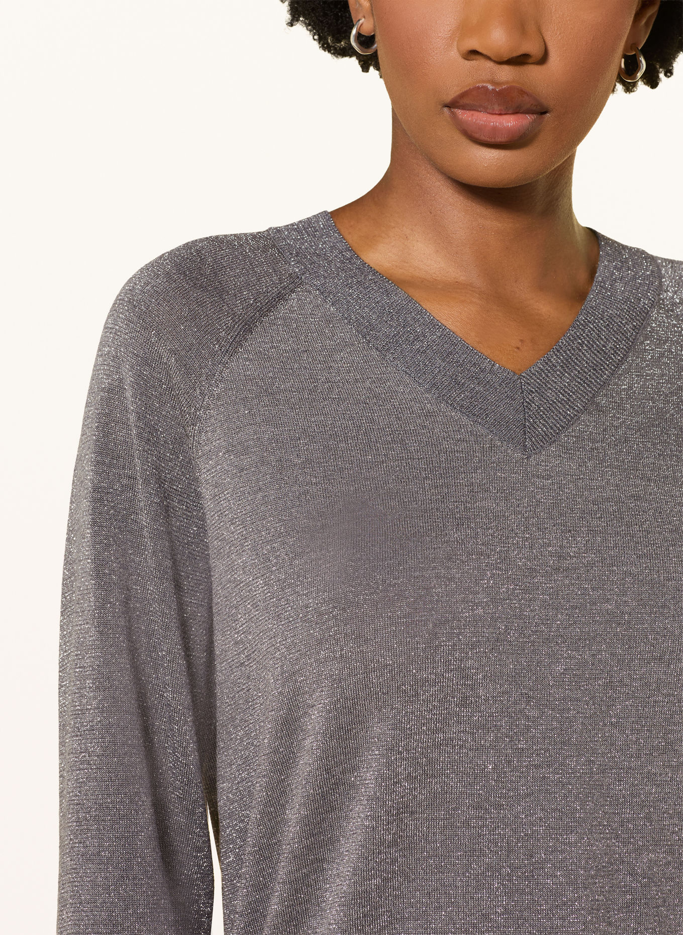REISS Trui PAMMY met glittergaren: GRIJS