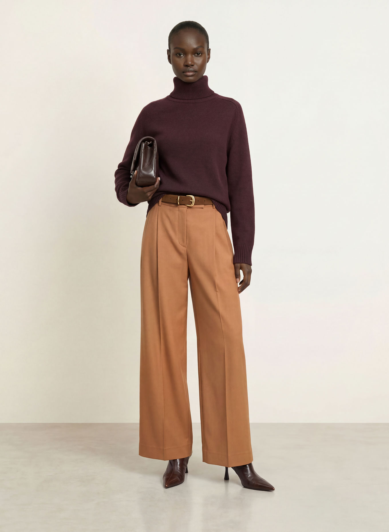 REISS Pull à col roulé HARRIET: LILAS FONCÉ