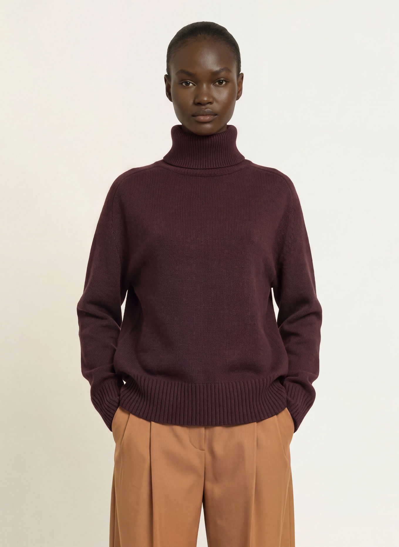 REISS Pull à col roulé HARRIET: LILAS FONCÉ