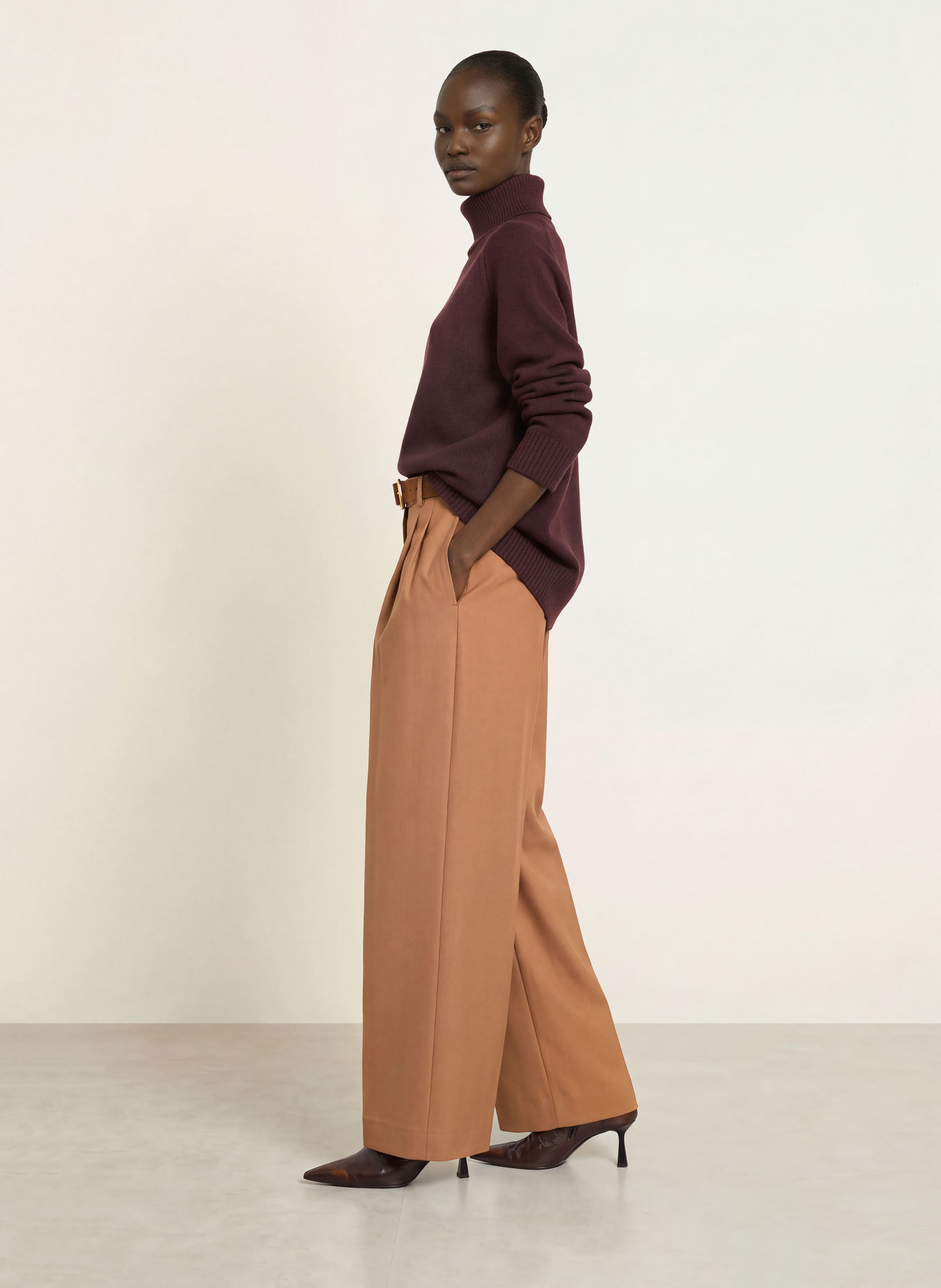 REISS Pull à col roulé HARRIET: LILAS FONCÉ