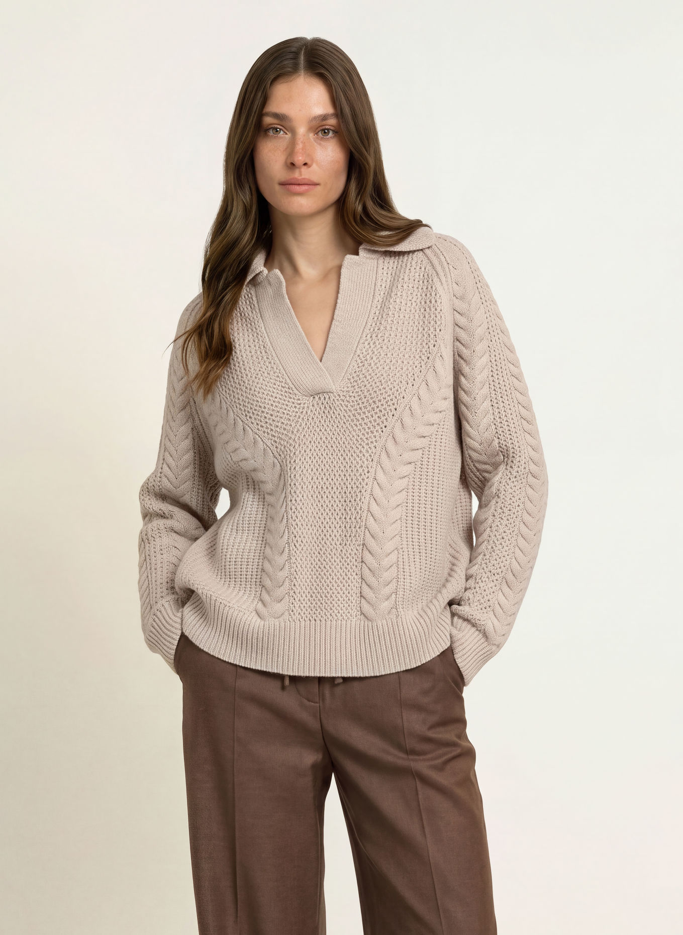 REISS Pull AURIELE: MARRON CLAIR