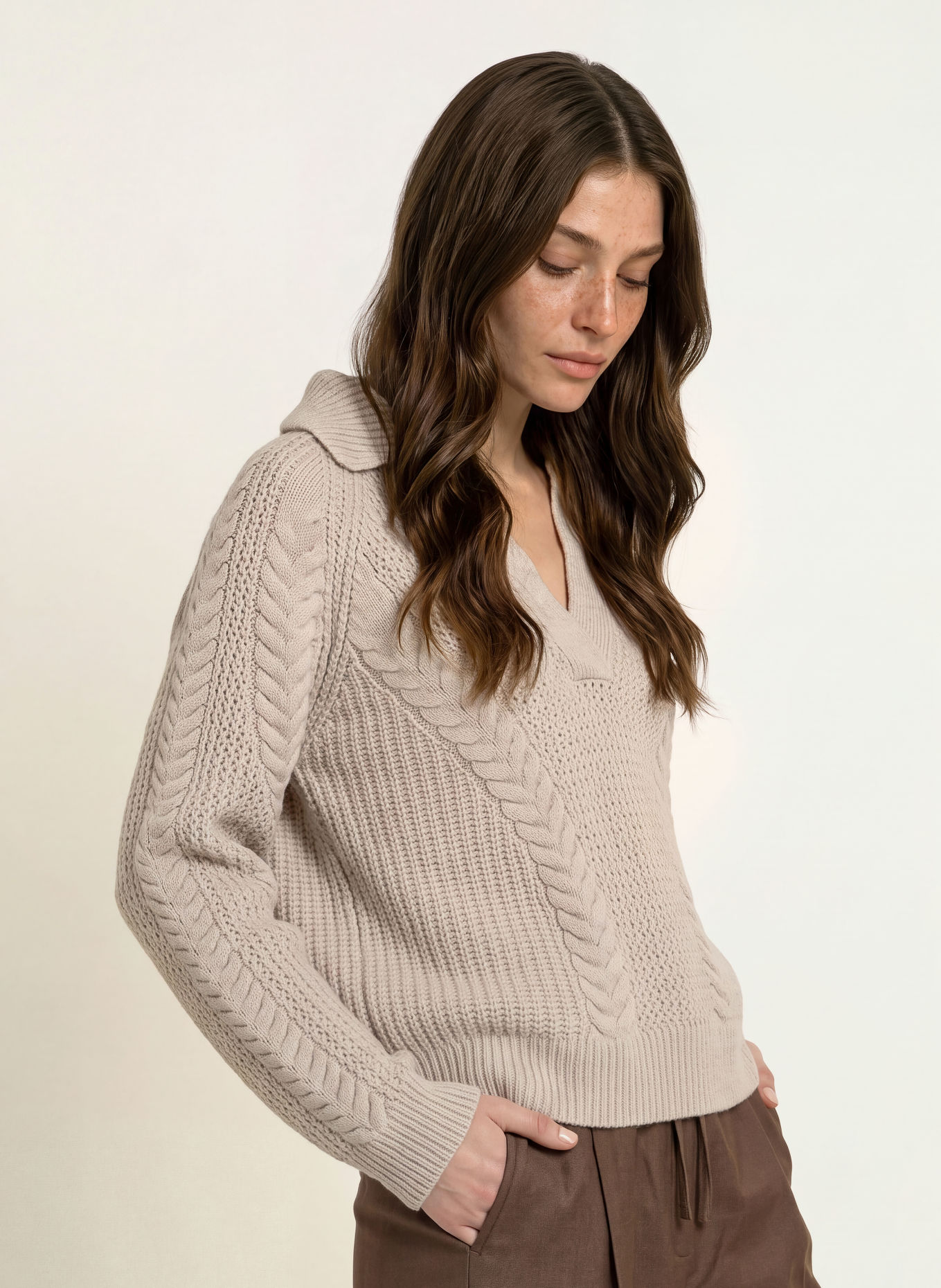 REISS Pull AURIELE: MARRON CLAIR
