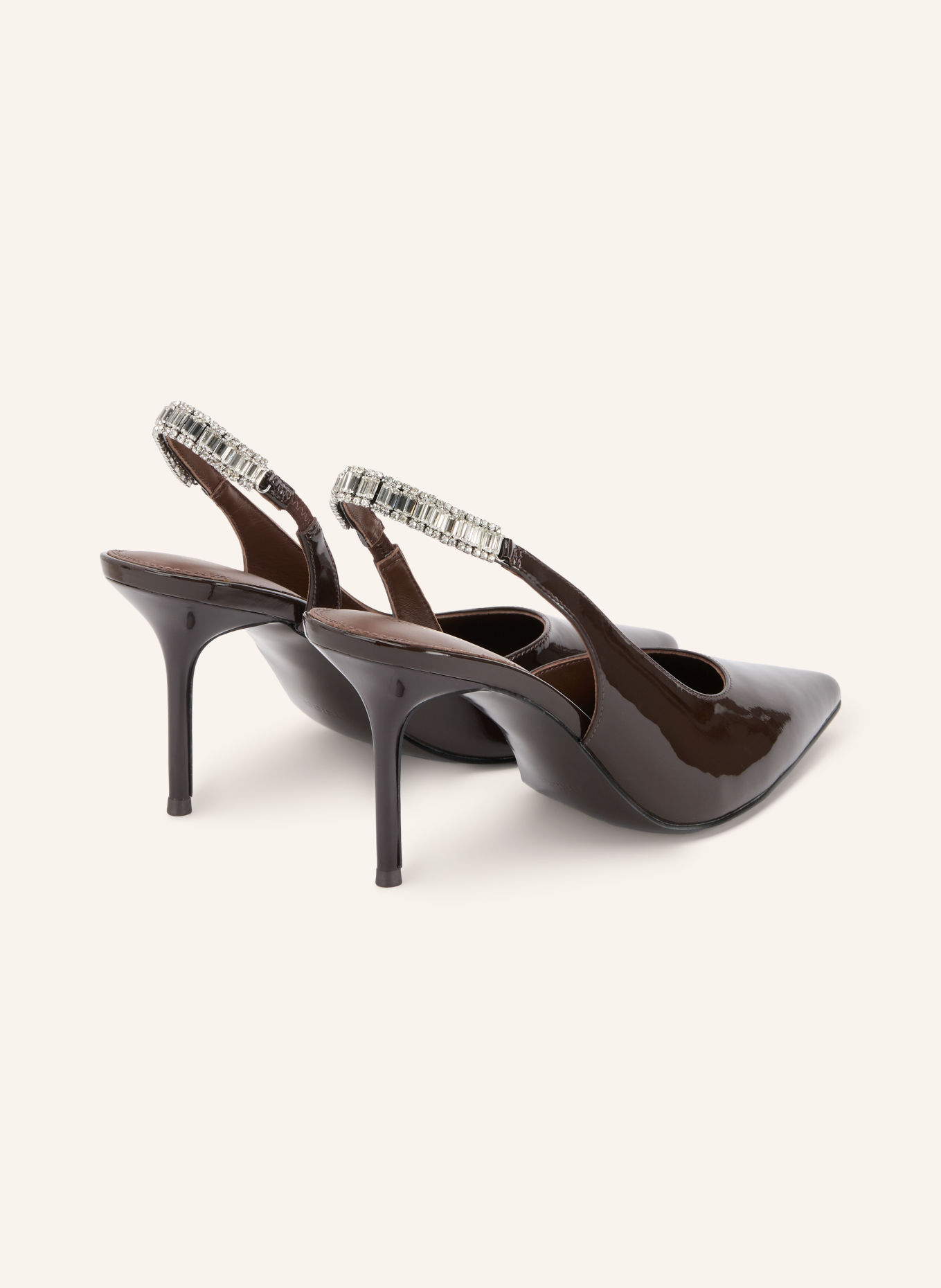 REISS MAGDA Slingback Pumps with Rhinestones: DARK RED