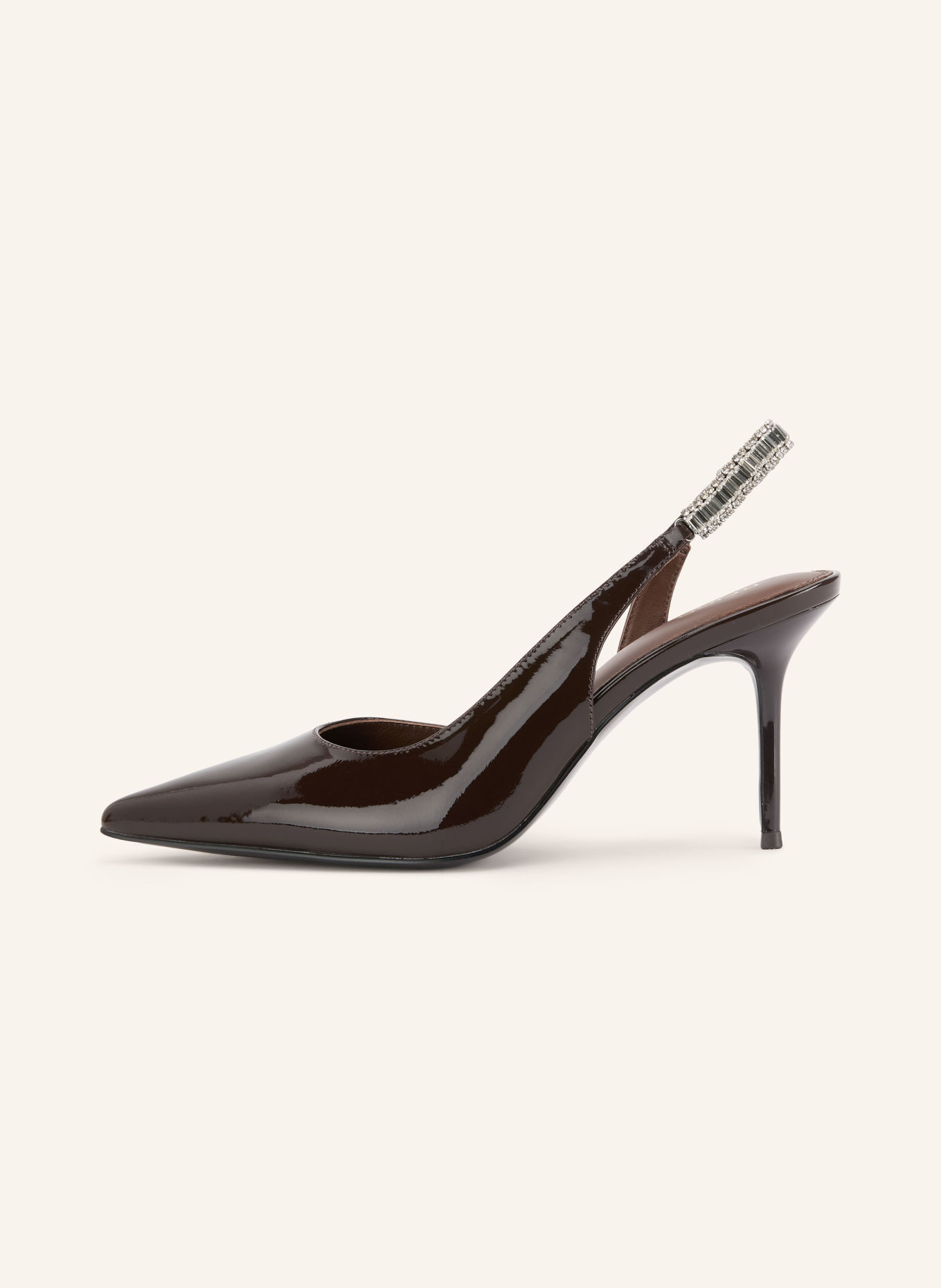 REISS MAGDA Slingback Pumps with Rhinestones: DARK RED