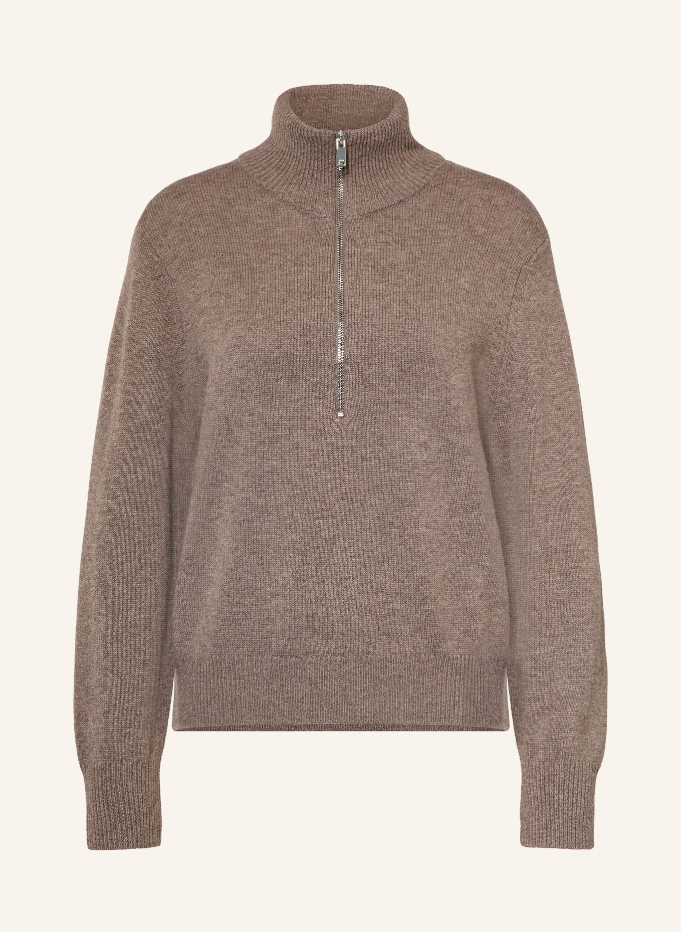 REISS Pull col zippé SAFFRON: MARRON