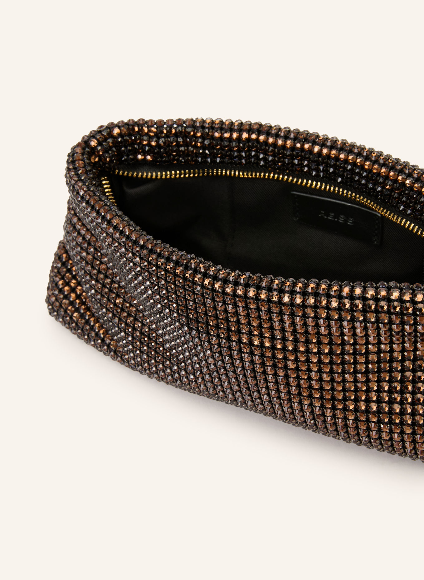 REISS Clutch OLGA med strass: BRUN / GULD / SVART
