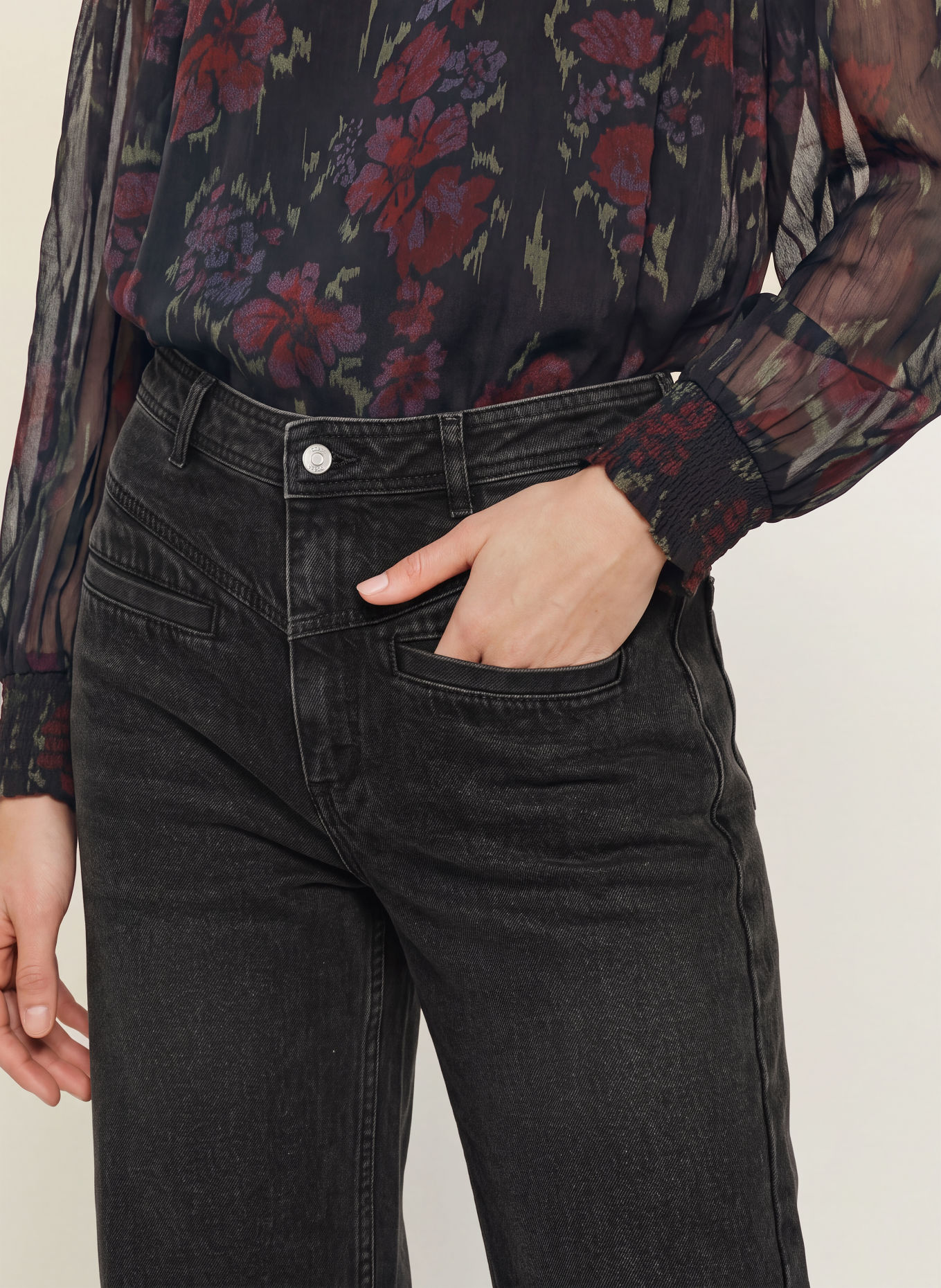 ba&sh Raka jeans RANJA: BLACK BLACKSTONE