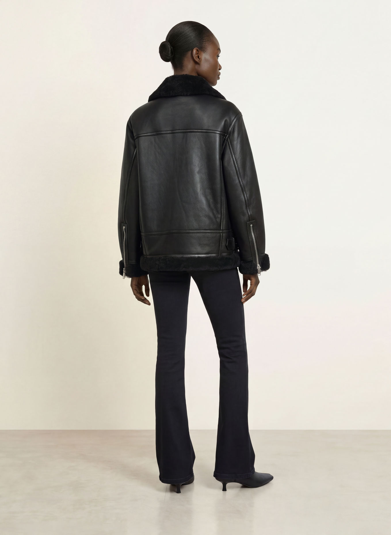 ALLSAINTS Leren jas SYDNEY: ZWART