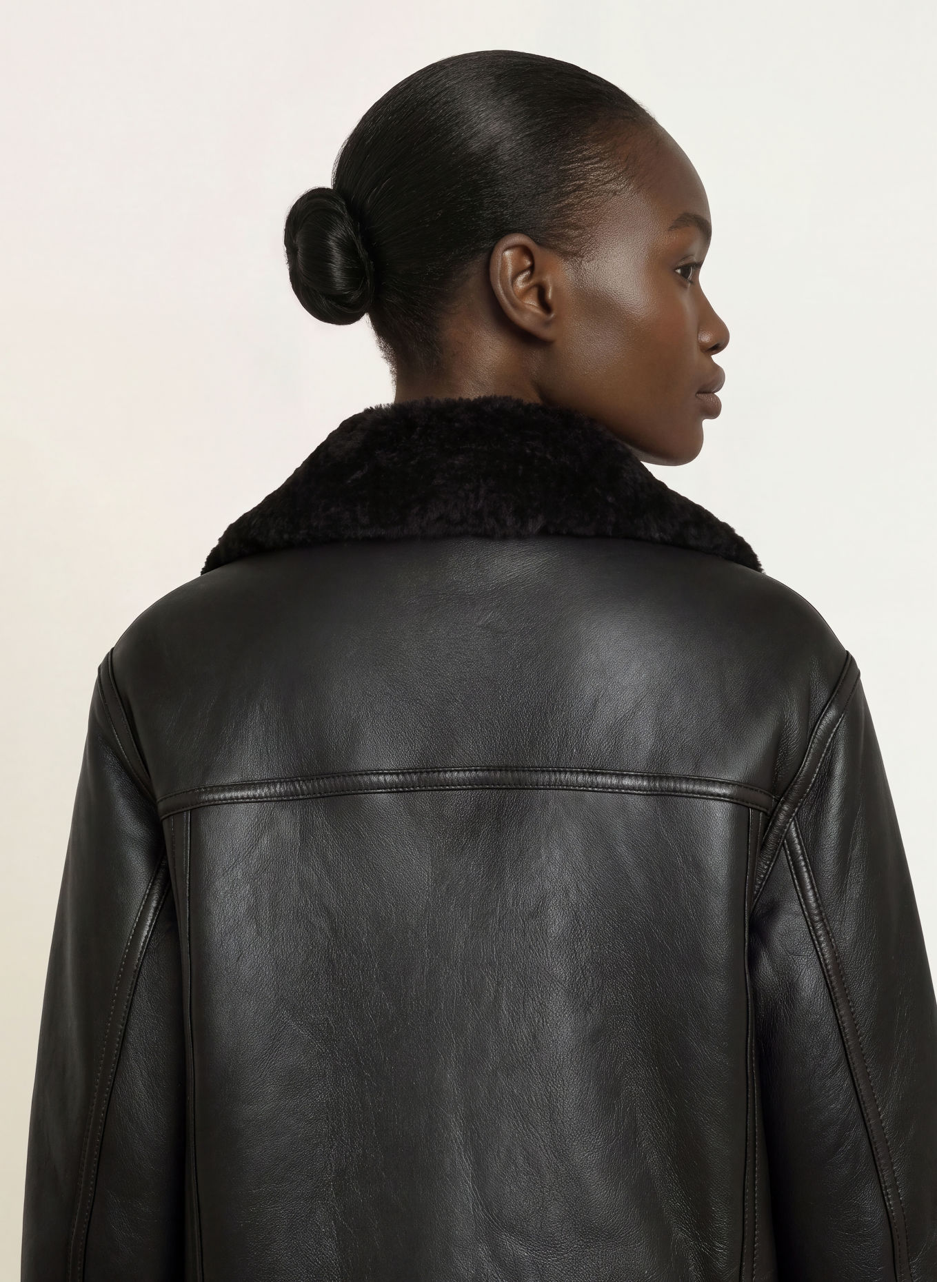 ALLSAINTS Leren jas SYDNEY: ZWART