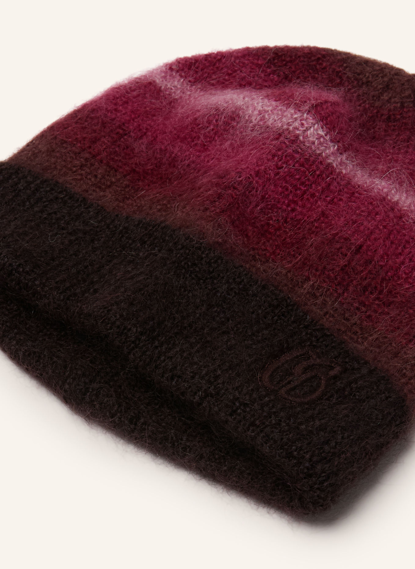 ba&sh Mössa RENE med mohair: MÖRKRÖD / BRUN / SVART