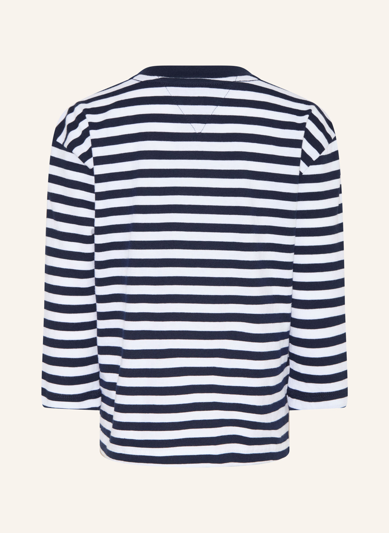 TOMMY HILFIGER T-shirt à manches longues: BLANC / BLEU FONCÉ