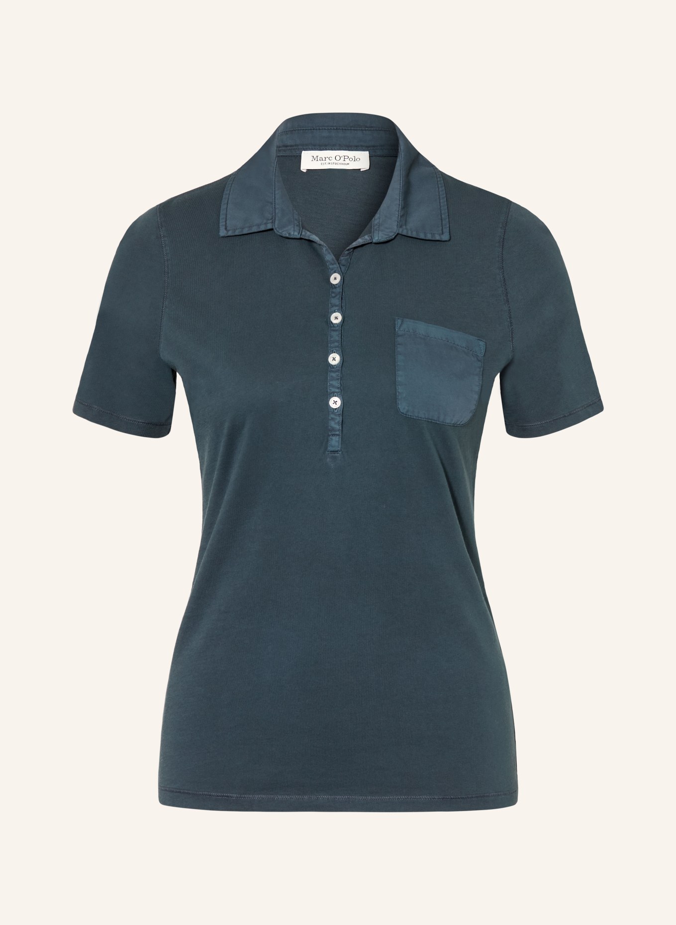 Marc O'Polo Jersey-Poloshirt: DUNKELBLAU
