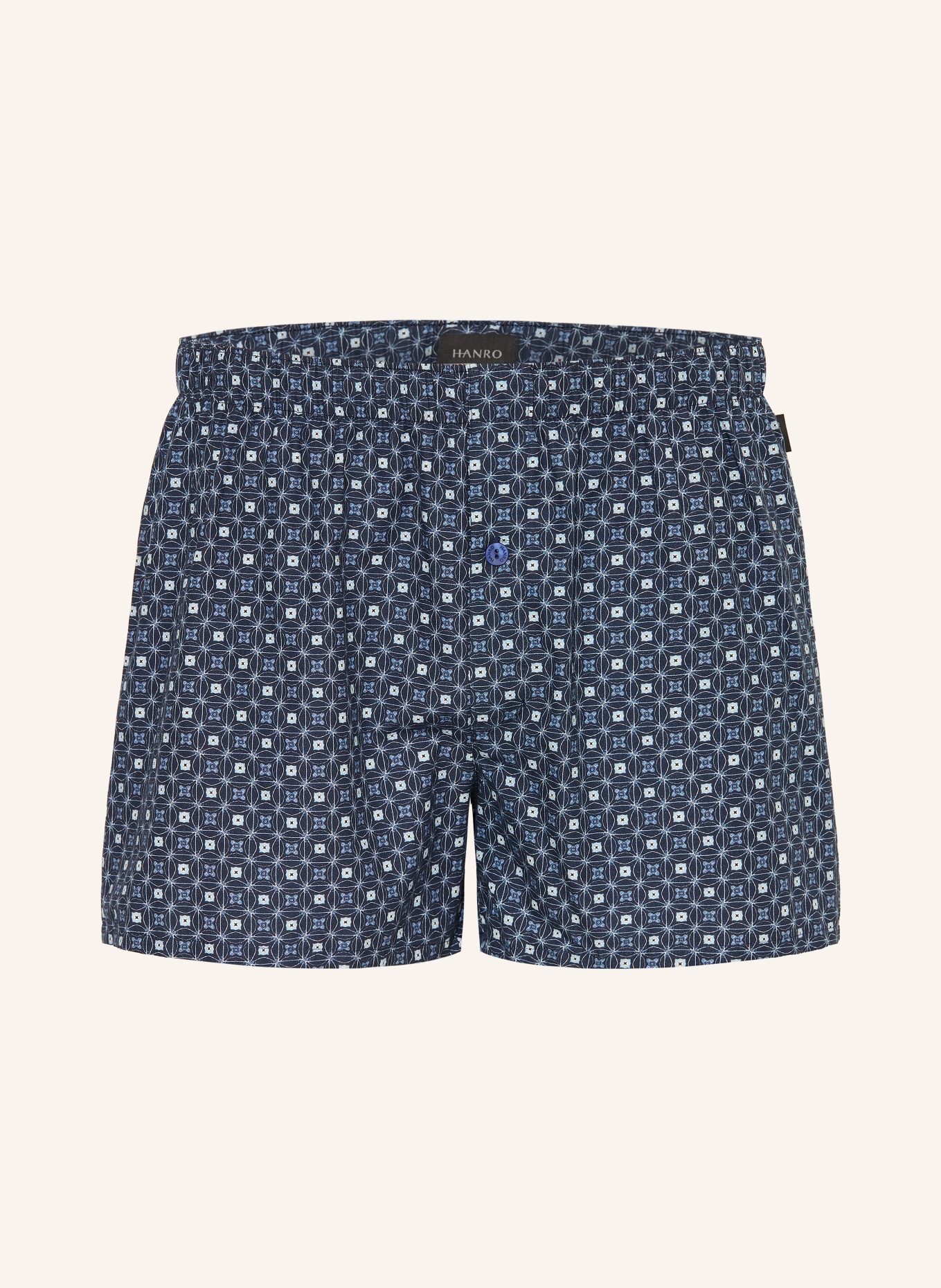 HANRO Tkané boxerky FANCY WOVEN: TMAVĚ FIALOVÁ / SVĚTLE FIALOVÁ