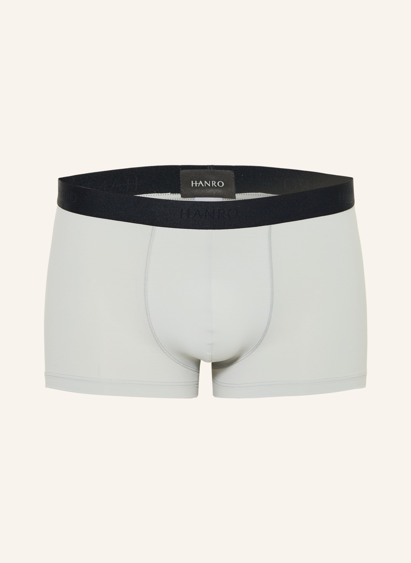 HANRO Boxer shorts MICRO TOUCH: LIGHT GRAY / BLACK