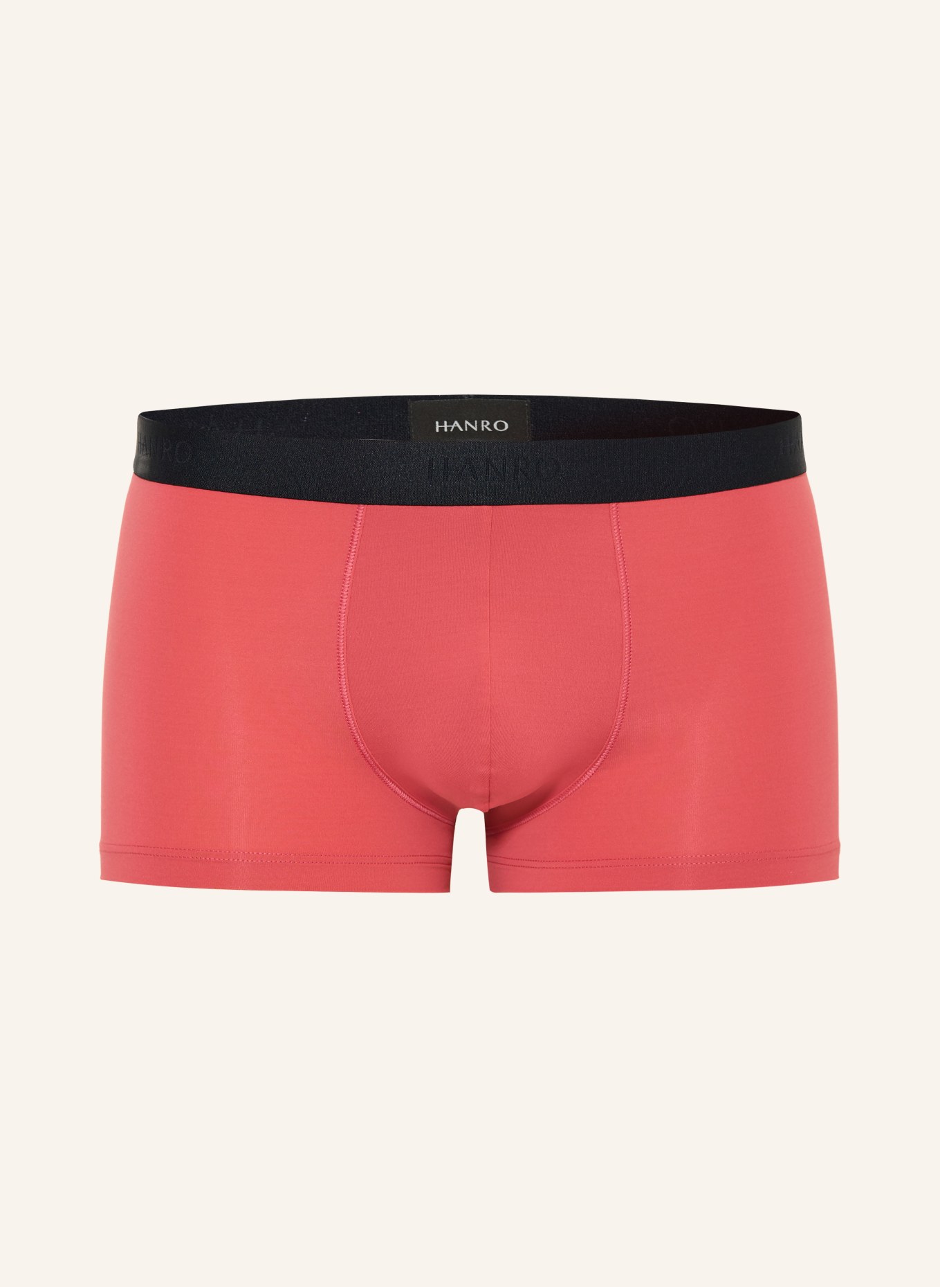 HANRO Boxer shorts MICRO TOUCH: LIGHT RED / BLACK
