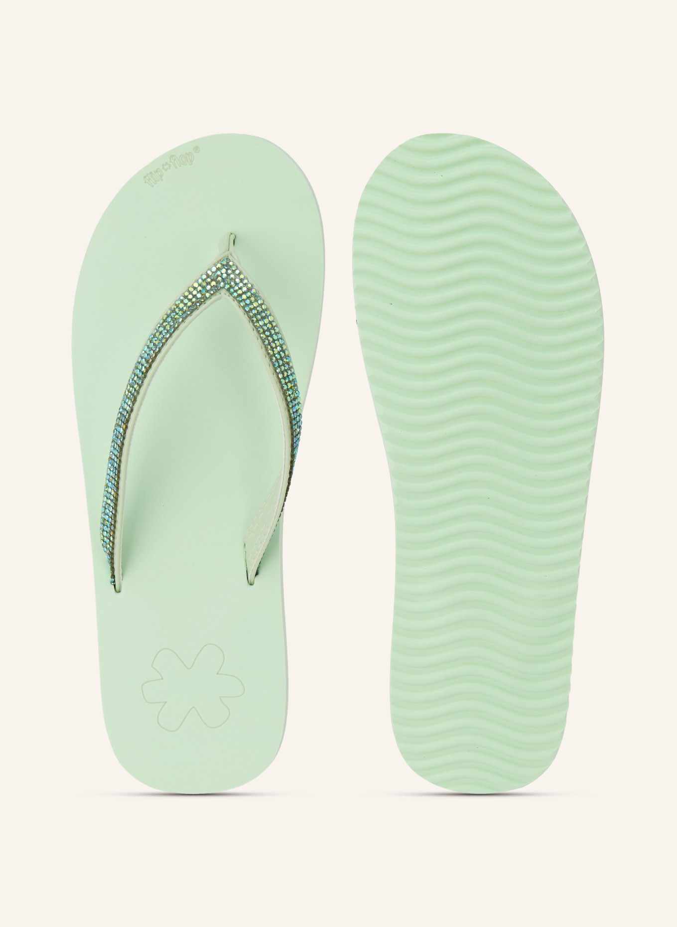 flip*flop Žabky FLIP GLAM: SVĚTLE ZELENÁ
