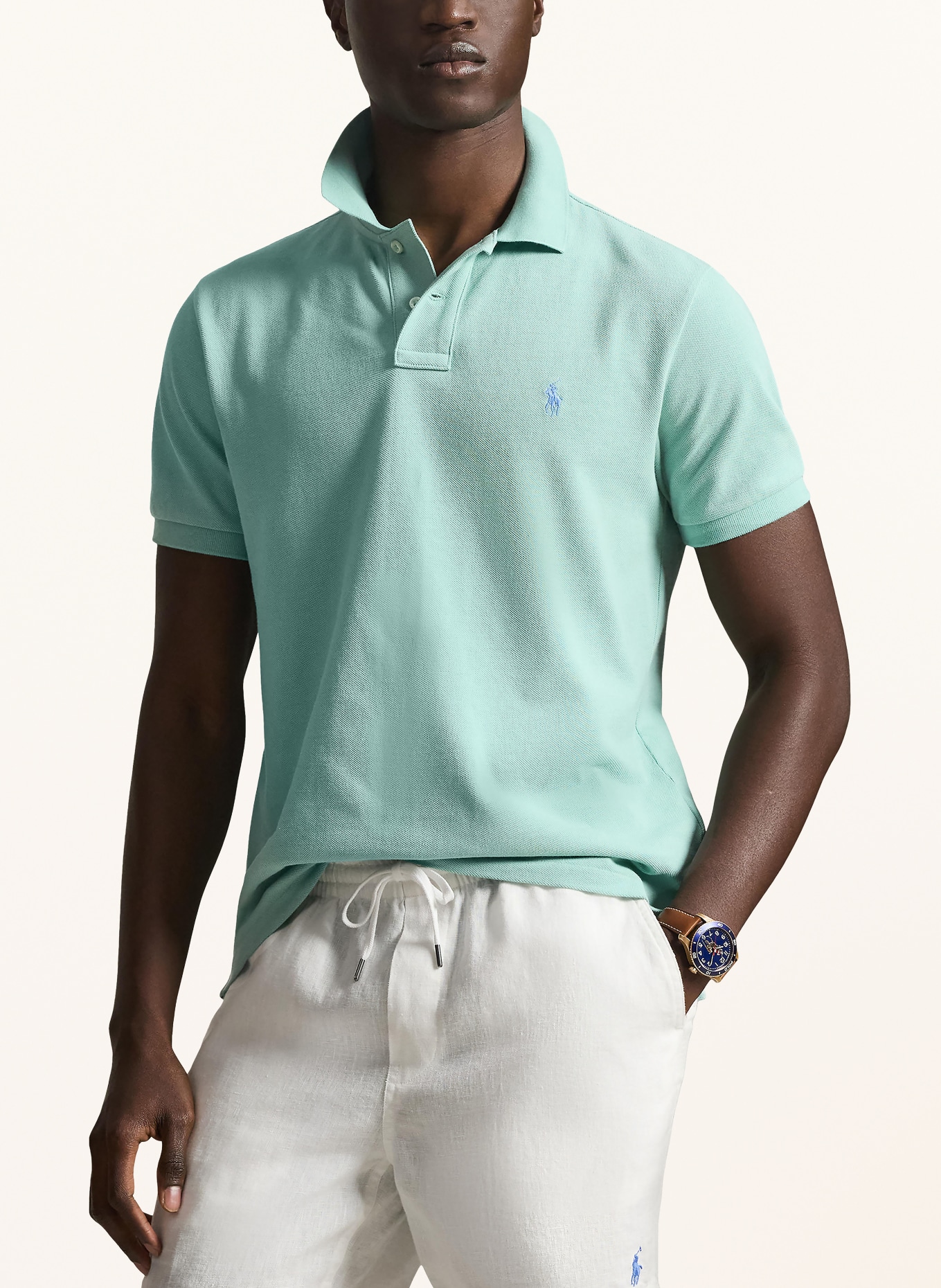 POLO RALPH LAUREN Piqué polo shirt slim fit: MINT