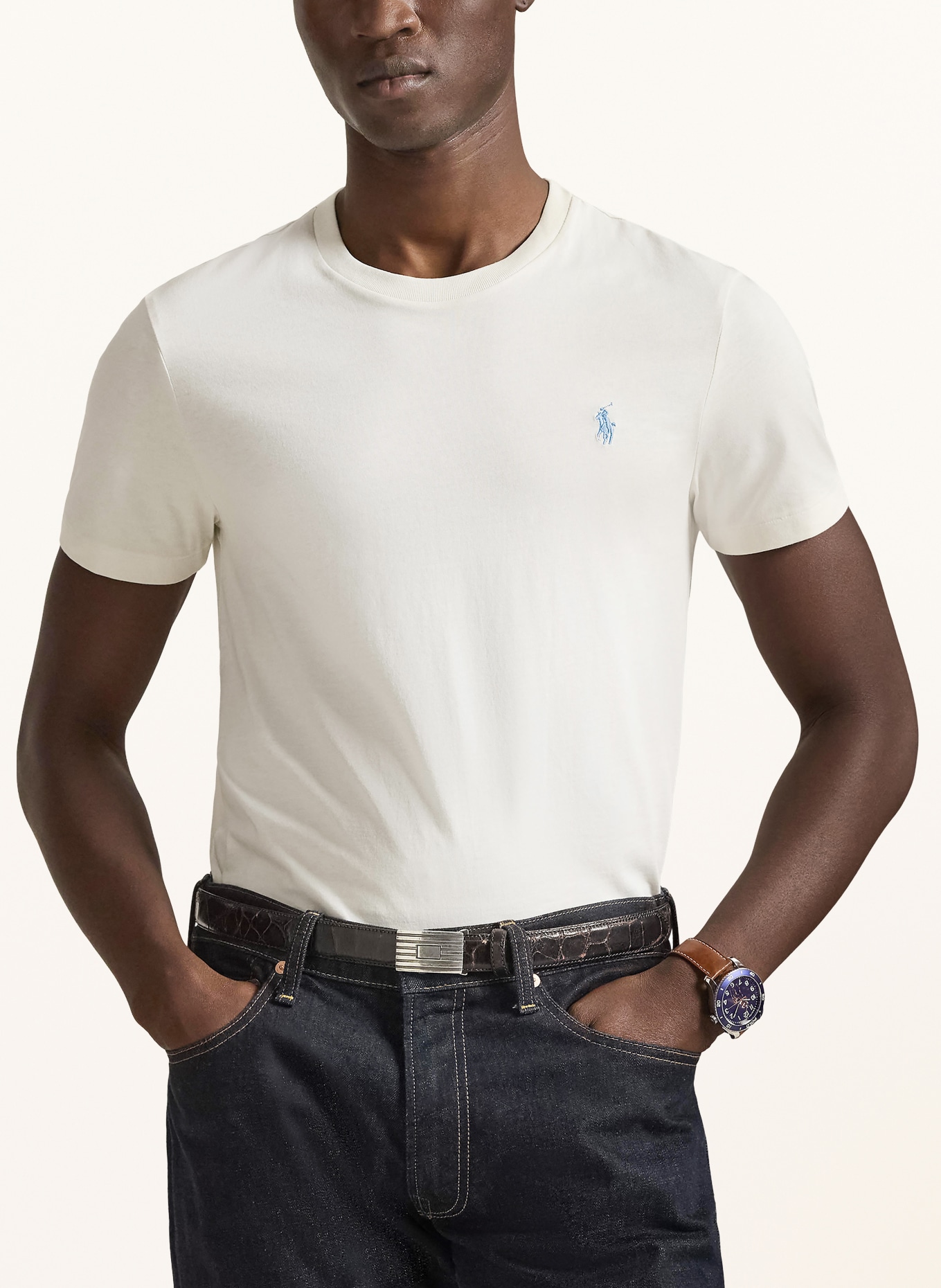 POLO RALPH LAUREN T-shirt: KREMOWY / JASNONIEBIESKI