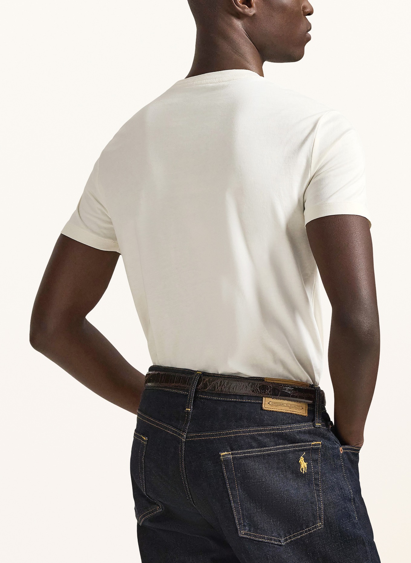 POLO RALPH LAUREN T-shirt: KREMOWY / JASNONIEBIESKI