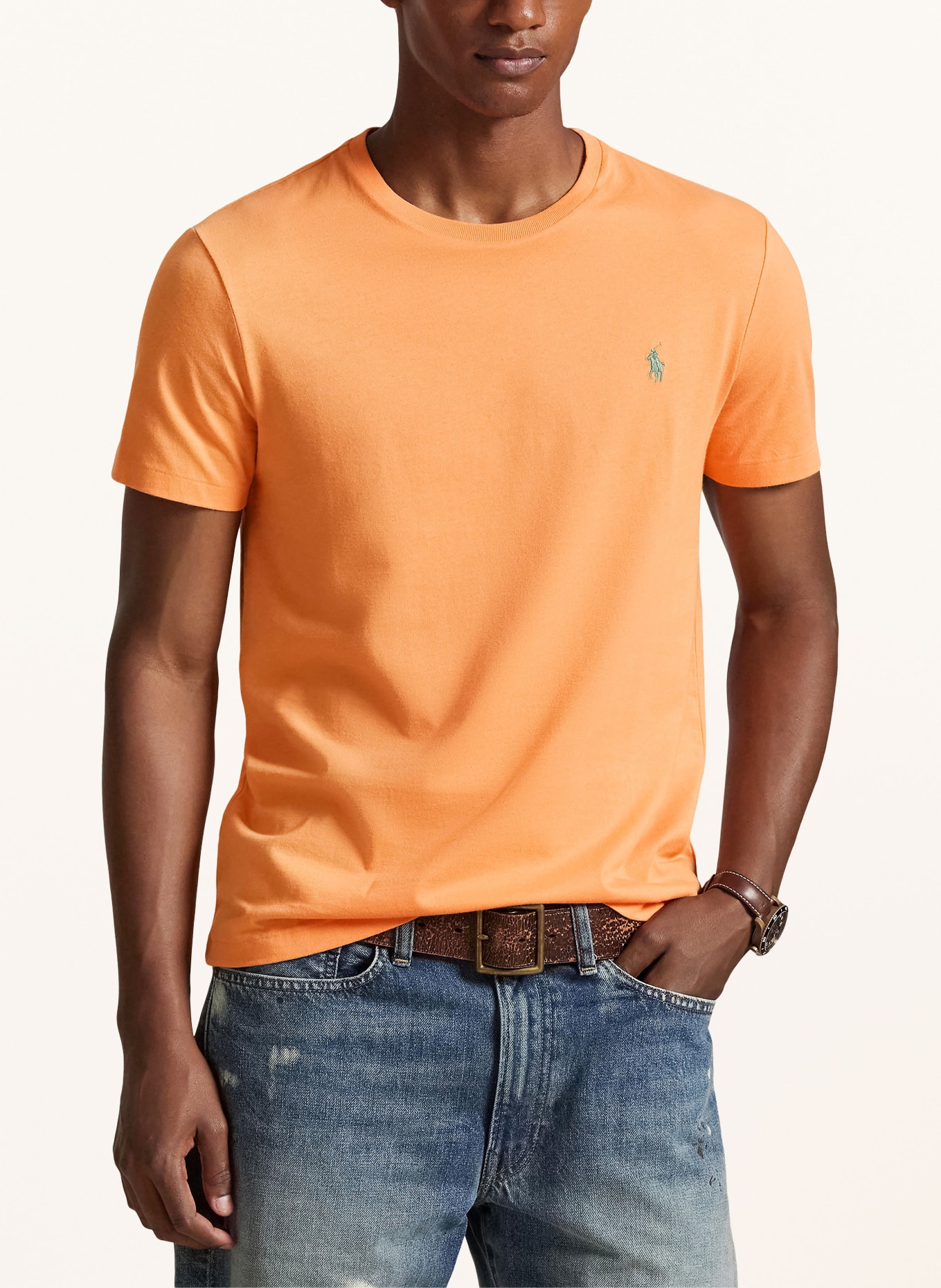 POLO RALPH LAUREN Tričko: ORANŽOVÁ / ZELENÁ