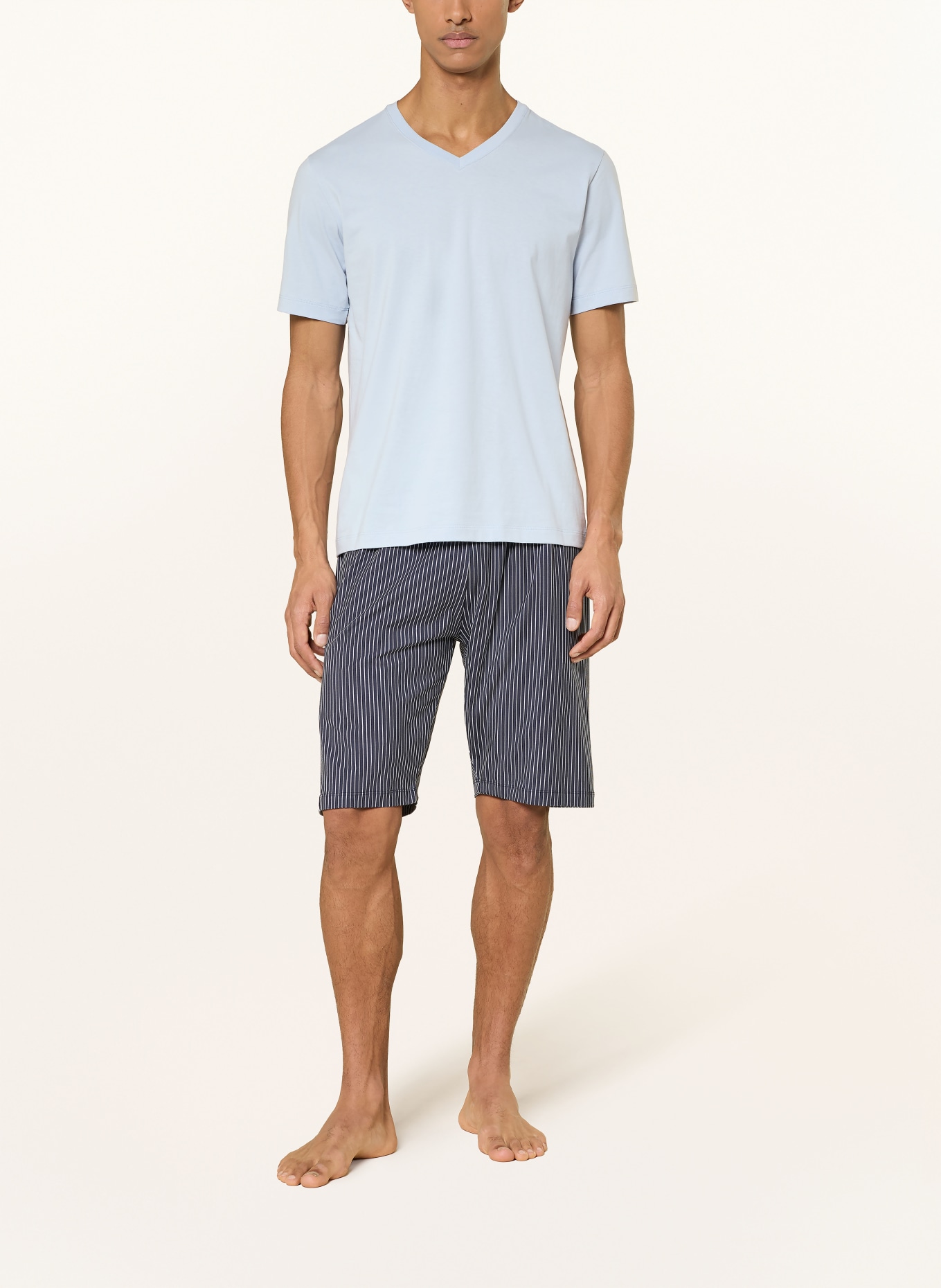 HANRO Pajama shirt LIVING: LIGHT BLUE