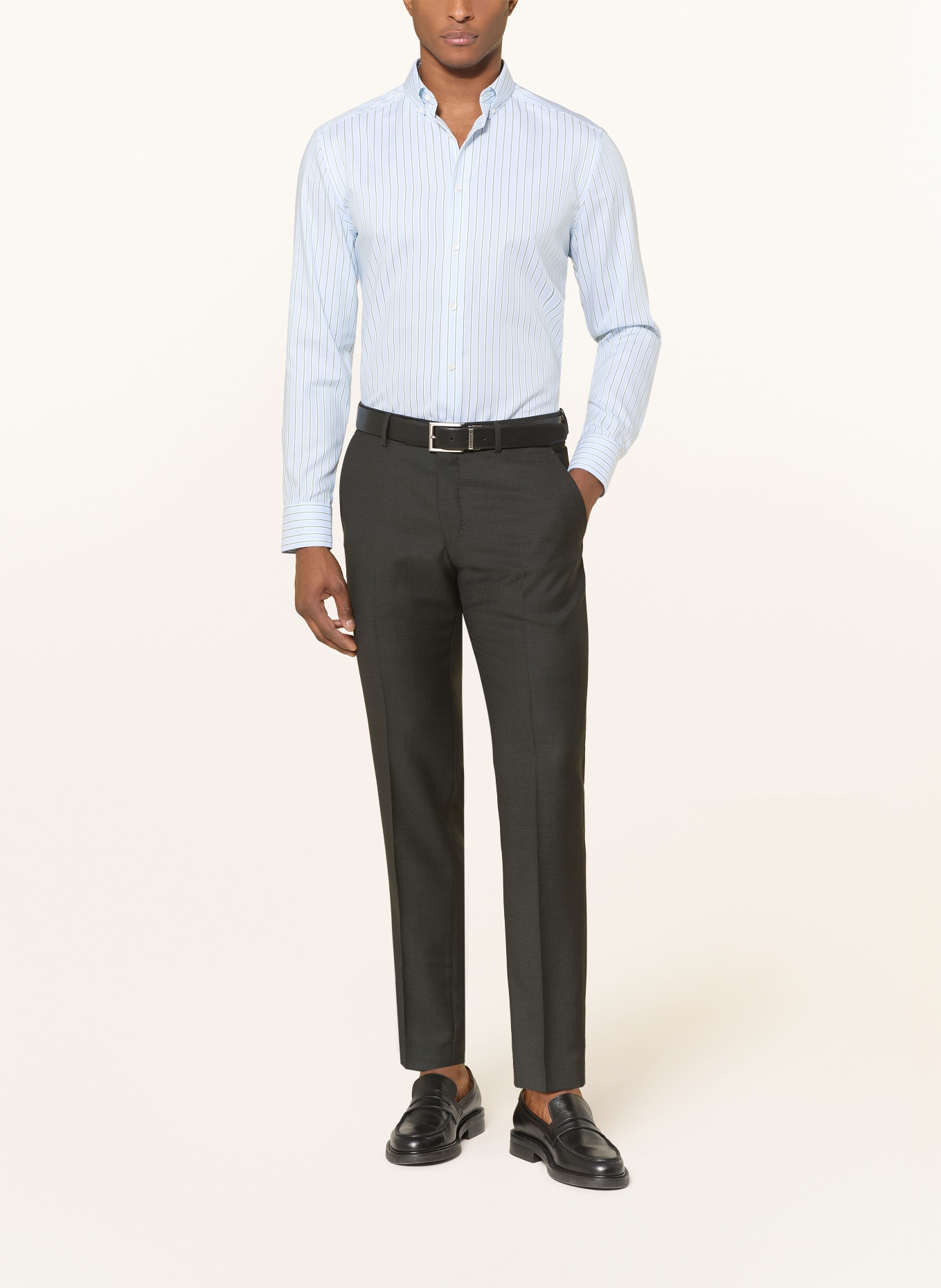 OLYMP Hemd Luxor modern fIt: HELLBLAU / GRÜN / WEISS