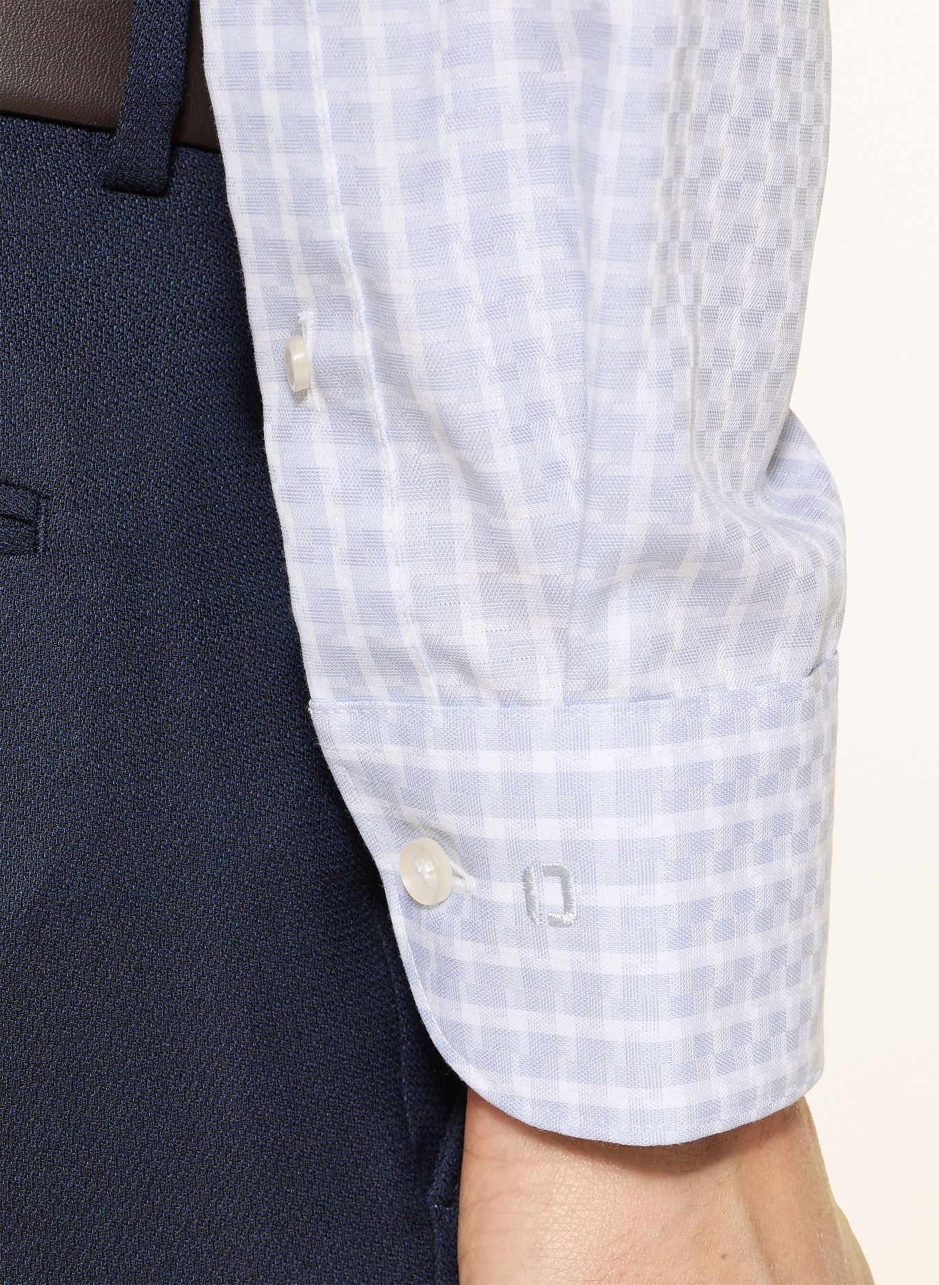 OLYMP Hemd Modern Fit: BLAUGRAU / WEISS