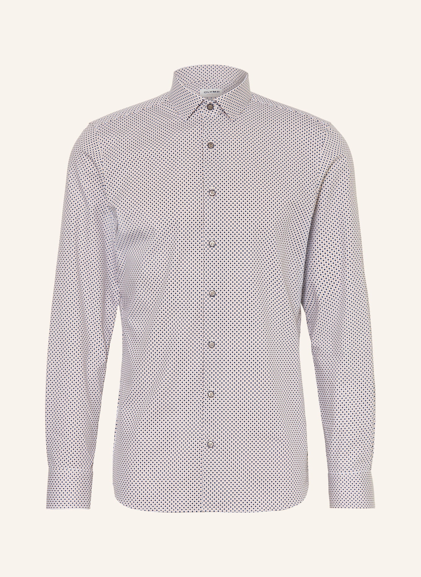 OLYMP Hemd Level Five body fit: BEIGE / DUNKELBLAU