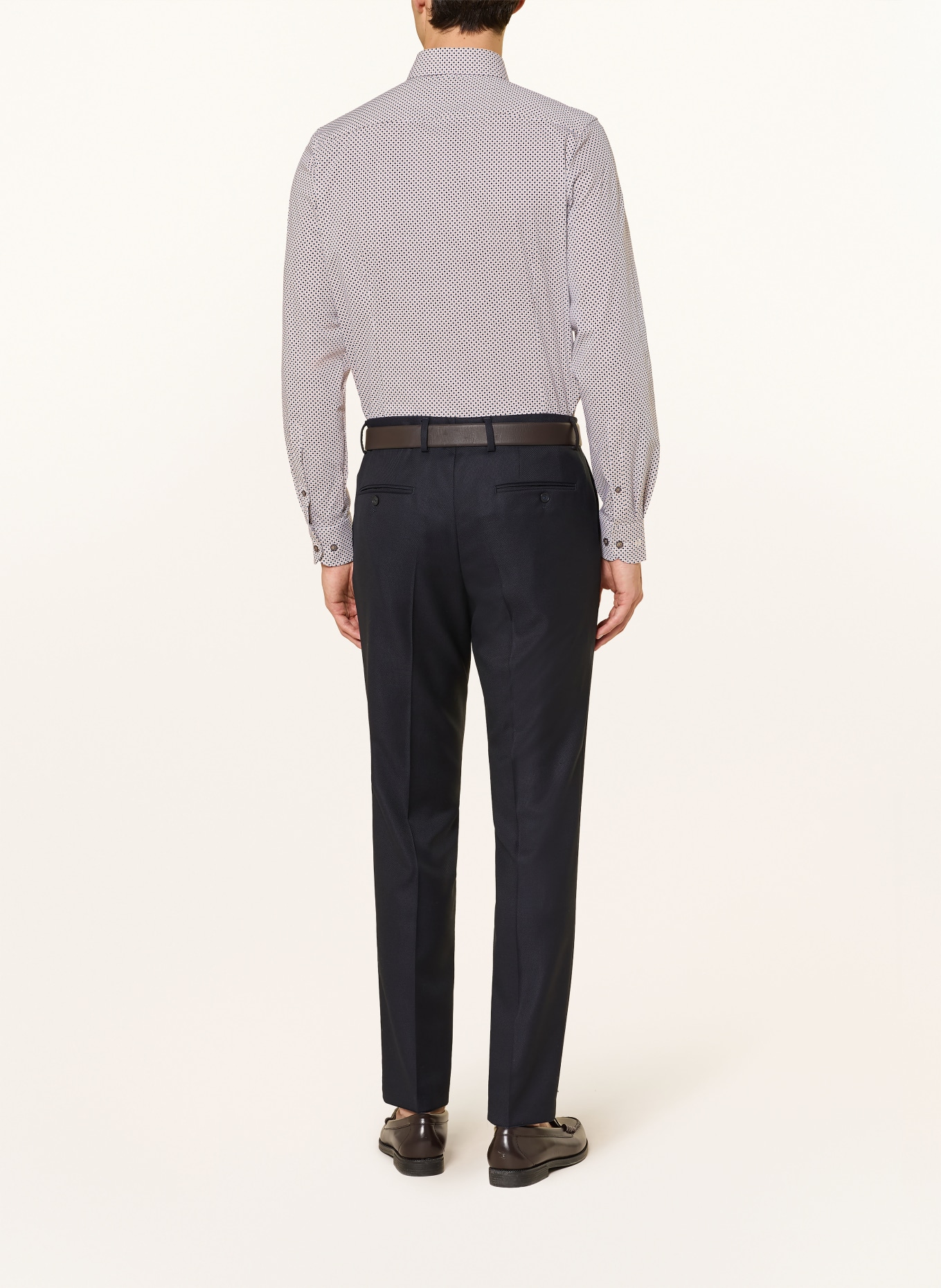 OLYMP Hemd Level Five body fit: BEIGE / DUNKELBLAU