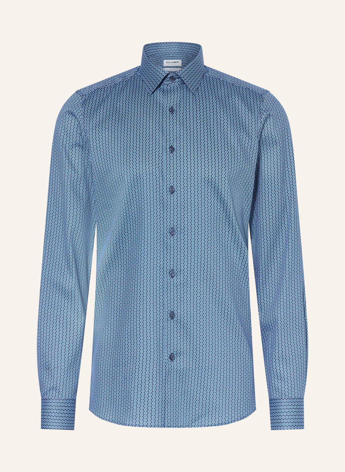 OLYMP Hemd Level Five body fit: DUNKELBLAU / HELLBLAU
