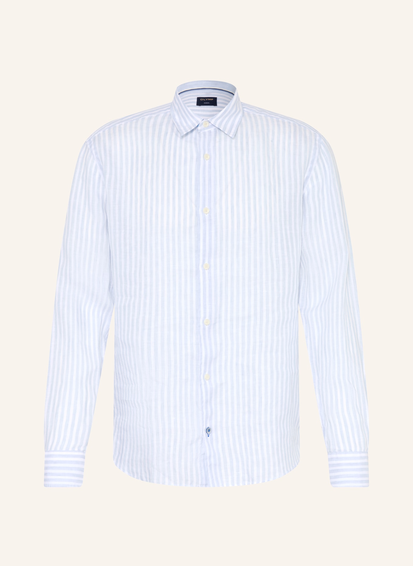 OLYMP Leinenhemd Casual modern fit: HELLBLAU / WEISS