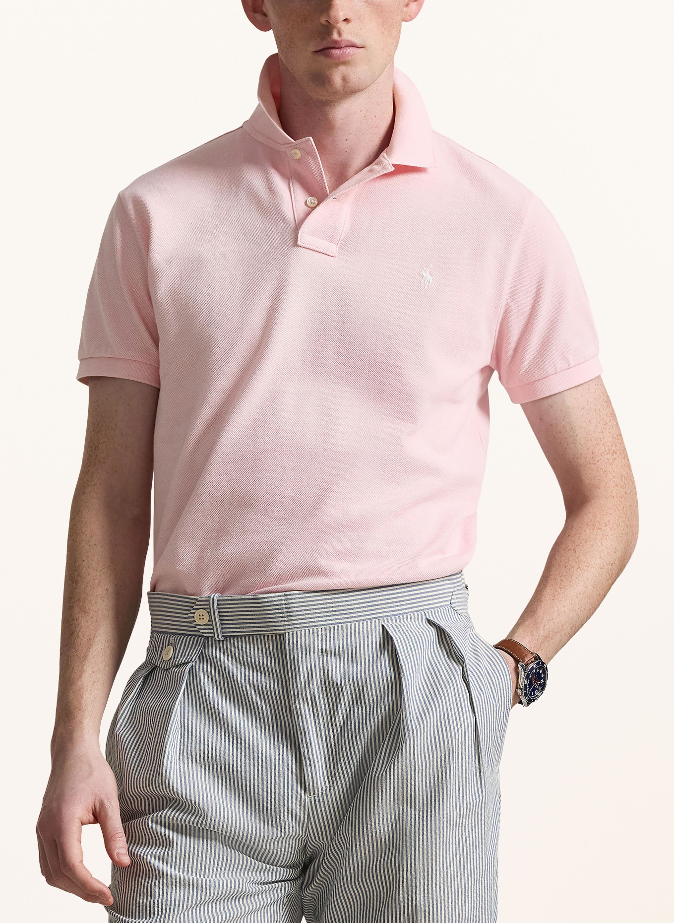 POLO RALPH LAUREN Polo piqué coupe slim personnalisé: ROSE