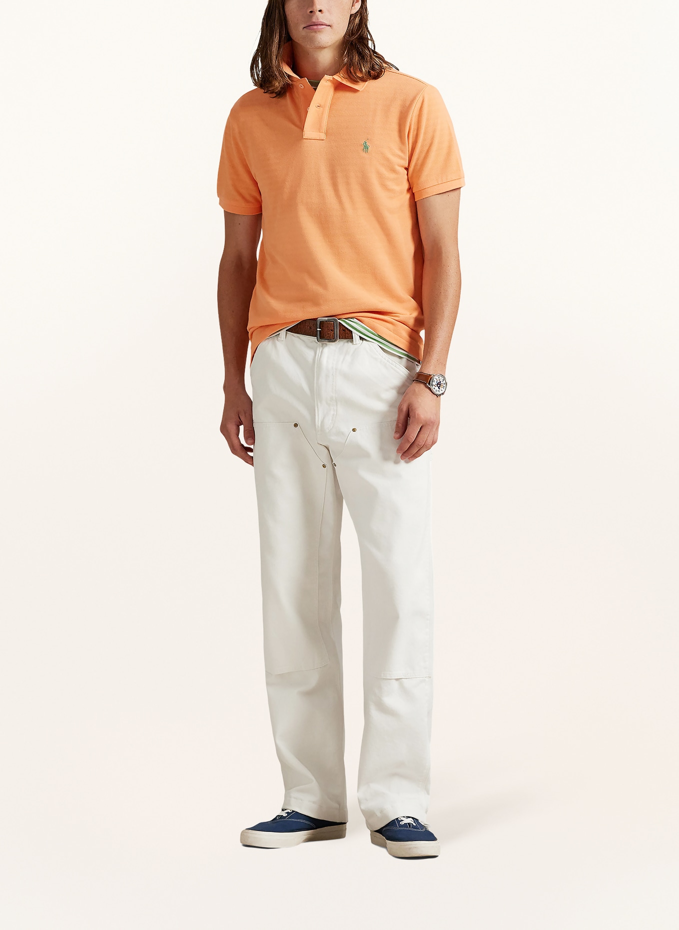 POLO RALPH LAUREN Koszulka polo z piki custom slim fit: POMARAŃCZOWY