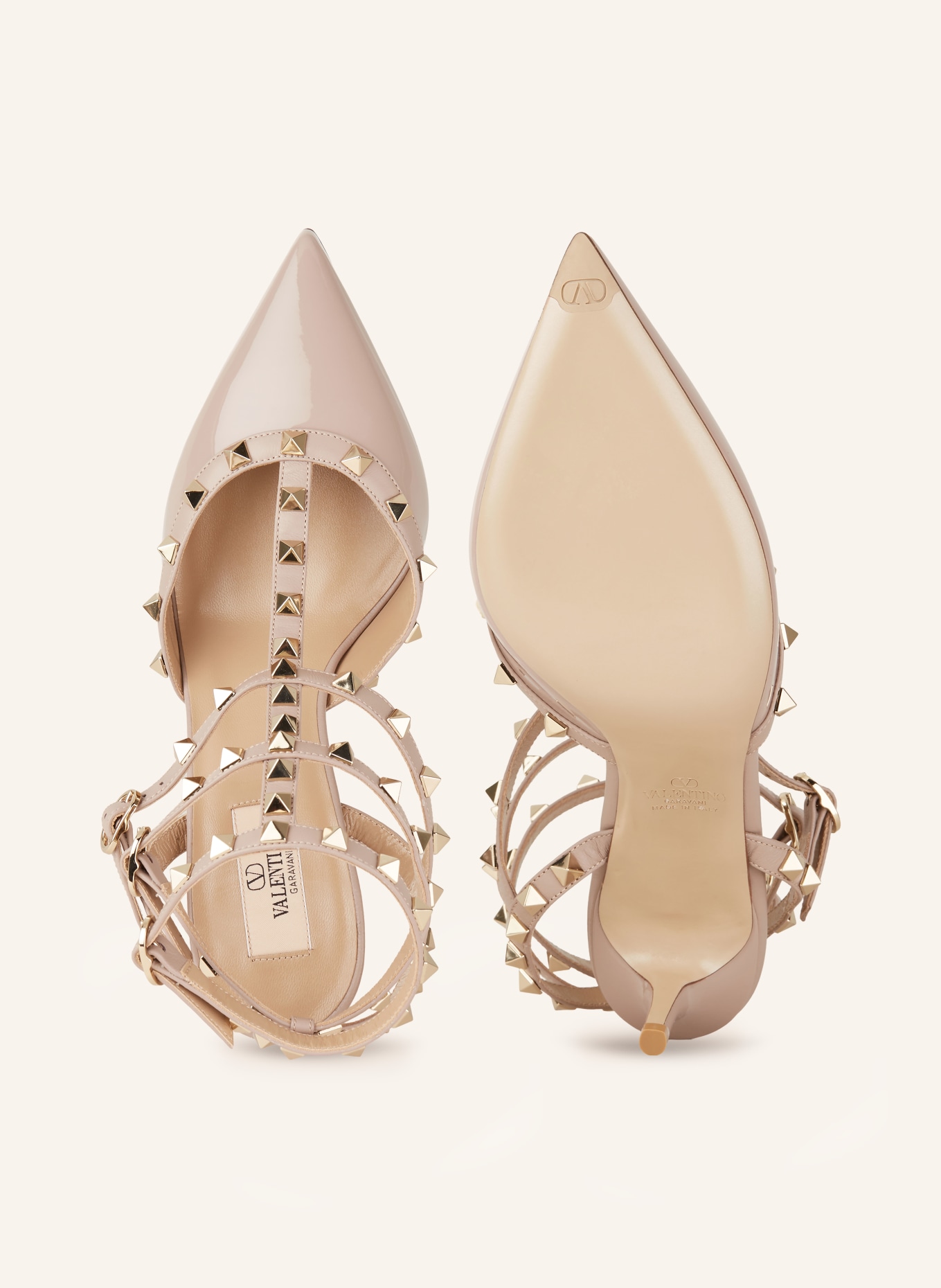 VALENTINO GARAVANI Slingpumps ROCKSTUD mit Nieten: P45 POUDRE