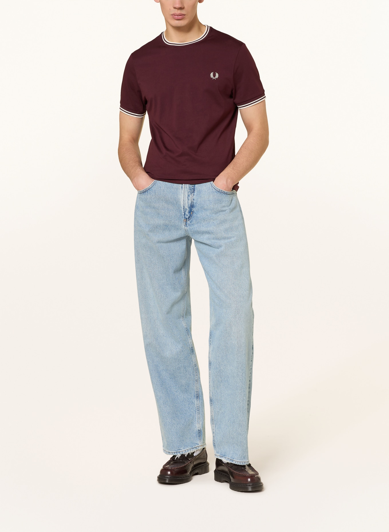 FRED PERRY T-Shirt: DUNKELROT