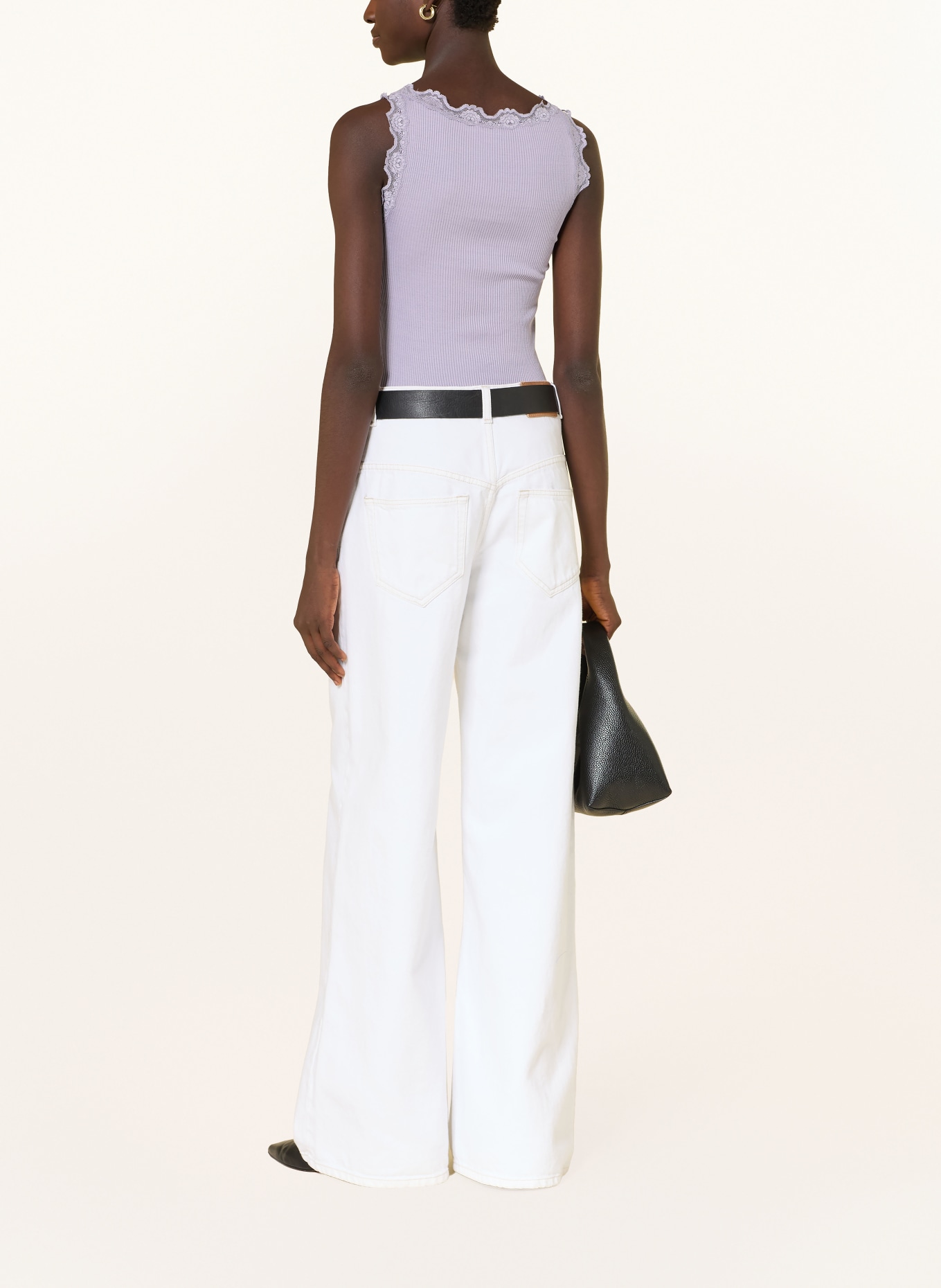 rosemunde Hedvábný top BABETTE s krajkami: FIALOVÁ