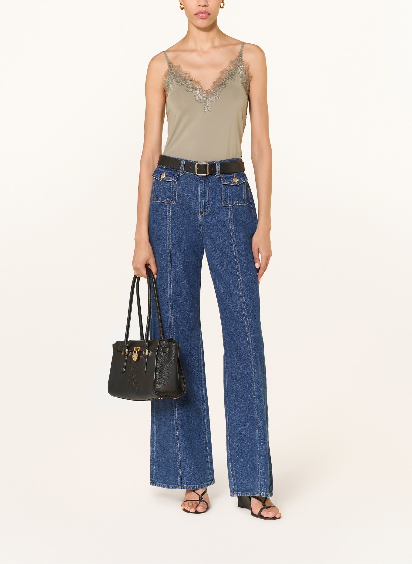 rosemunde Top BILLIE s krajkou: KHAKI