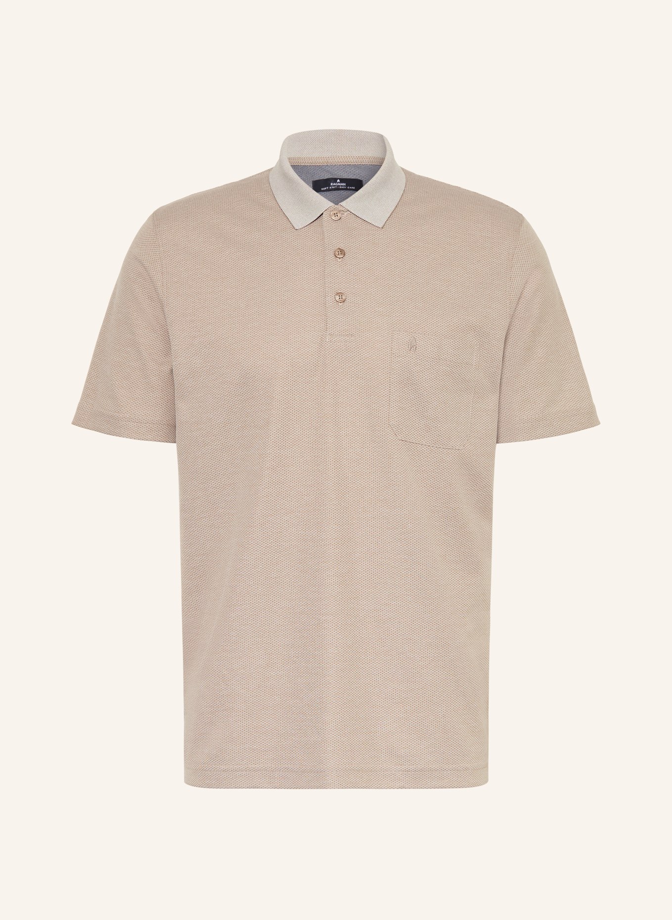 RAGMAN Piqué-Poloshirt: BEIGE