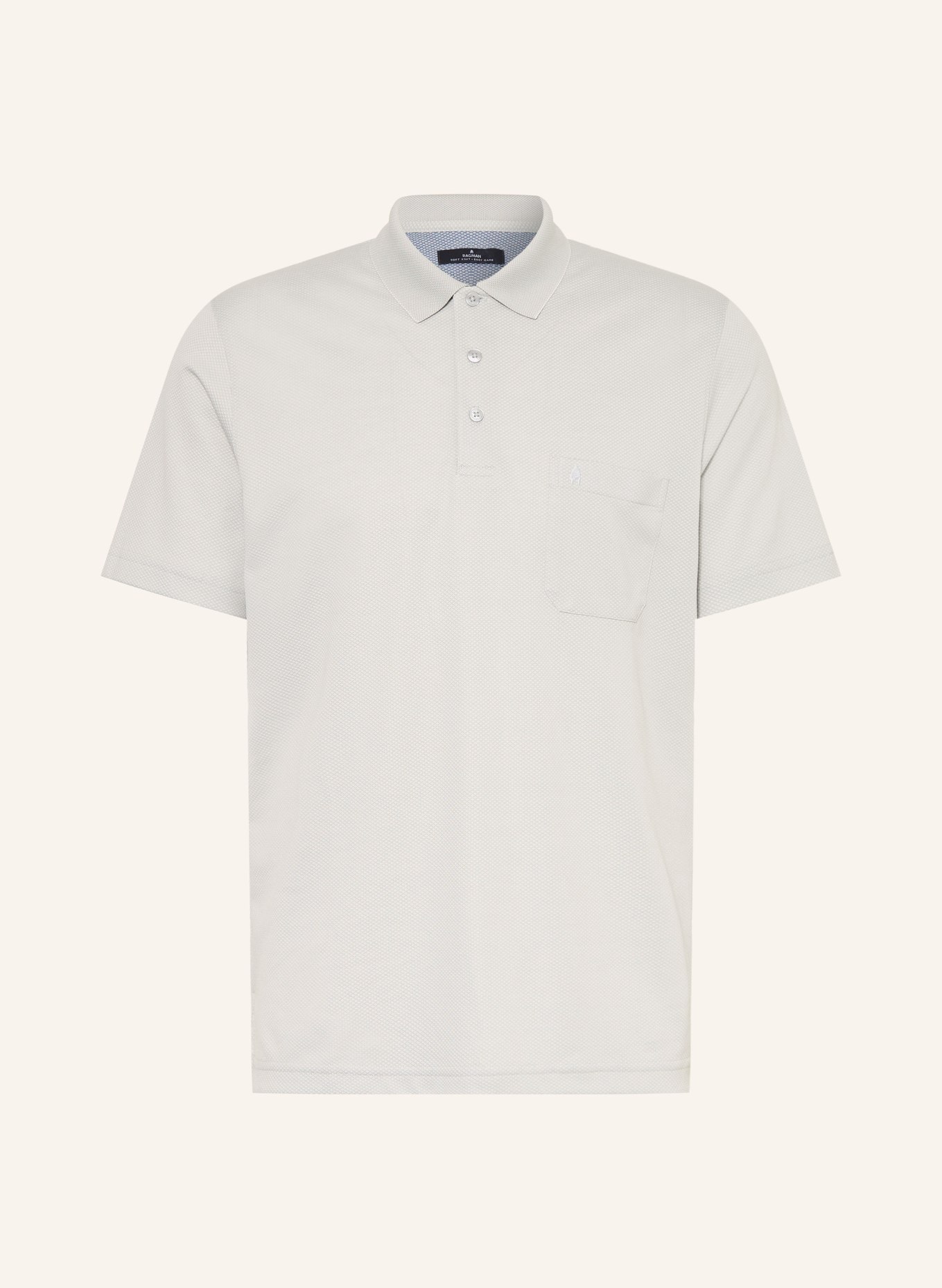 RAGMAN Piqué-Poloshirt: GRAU