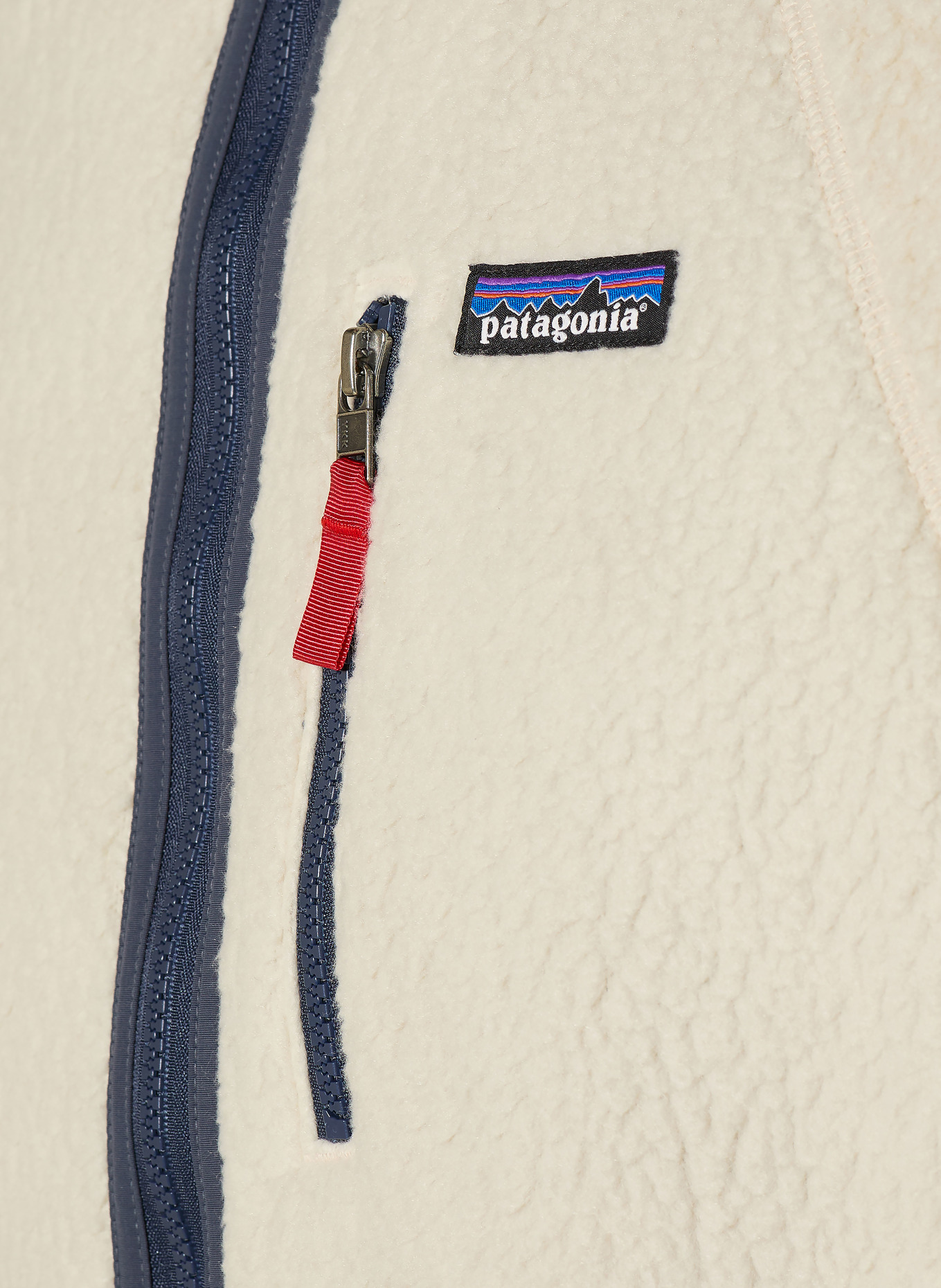 patagonia Fleecová bunda RETRO PILE: KRÉMOVÁ / TMAVĚ ŠEDÁ