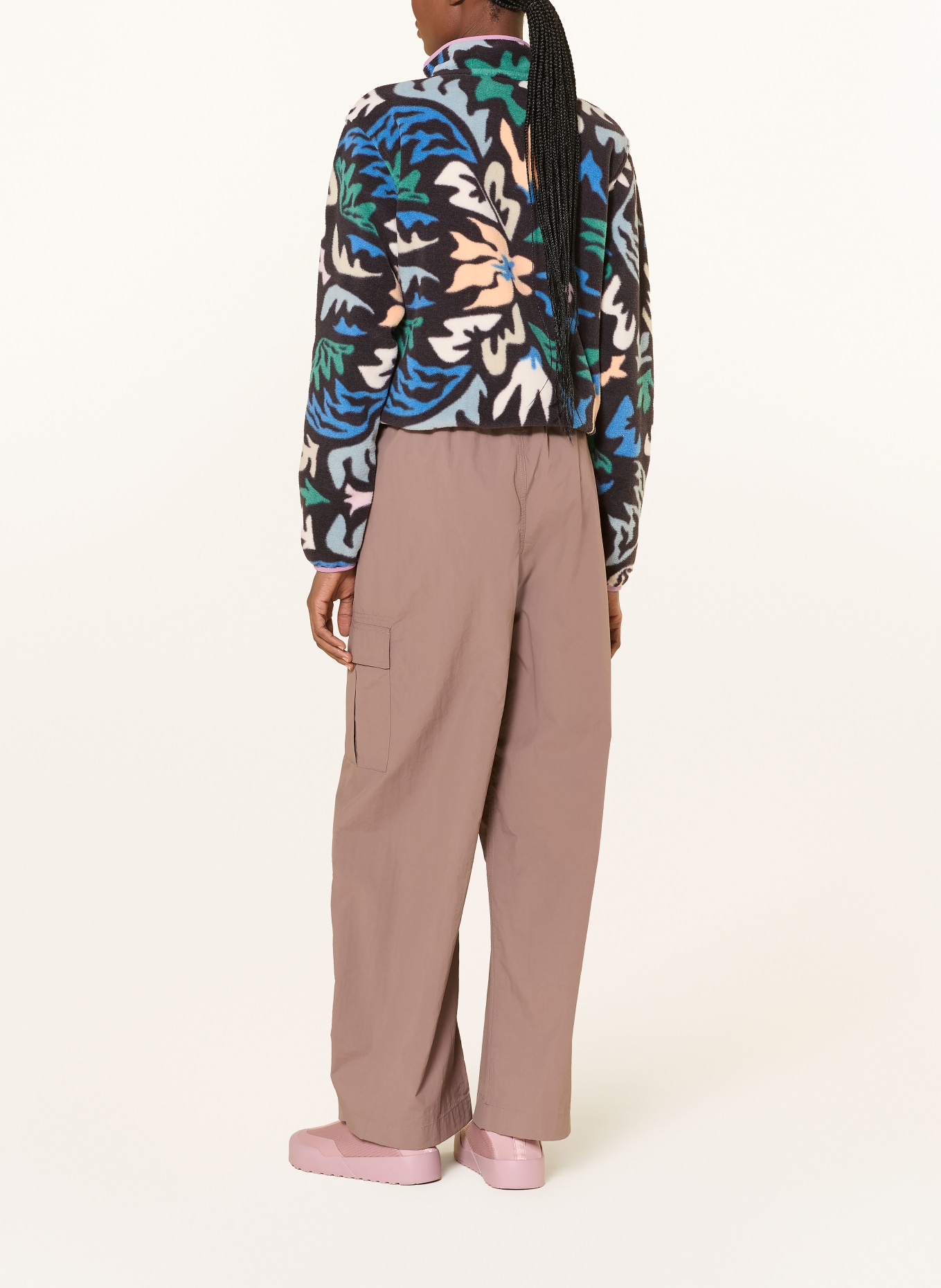 patagonia Fleecový svetr troyer SNAP: ČERNÁ / ZELENÁ / MODRÁ