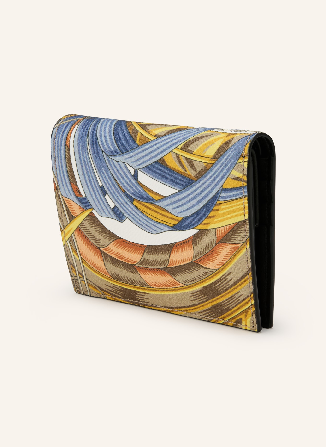 FERRAGAMO Geldbörse GANCINI: GELB / BEIGE / HELLBLAU