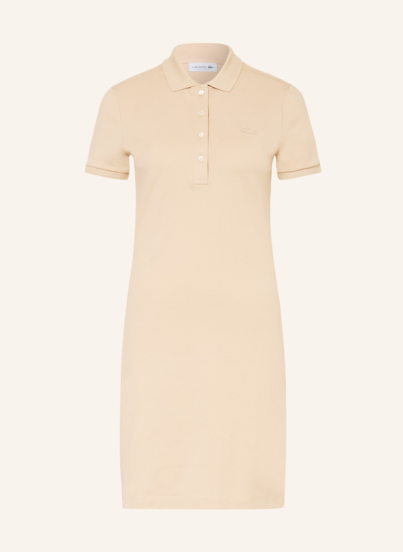 LACOSTE Sukienka polo z piki: BEŻOWY