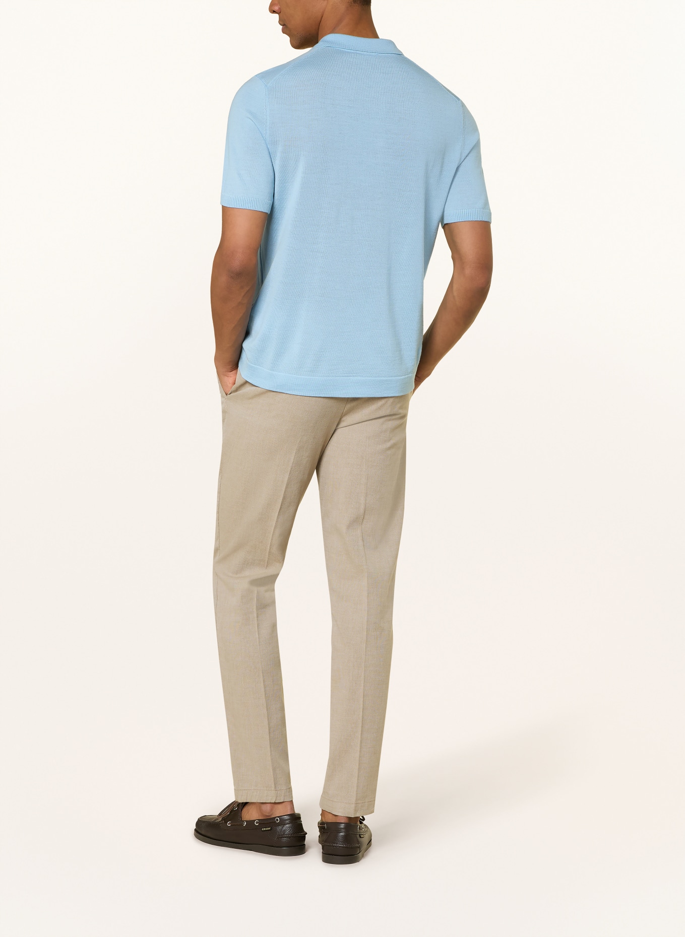 MAERZ MUENCHEN Strick-Poloshirt aus Merinowolle: TÜRKIS