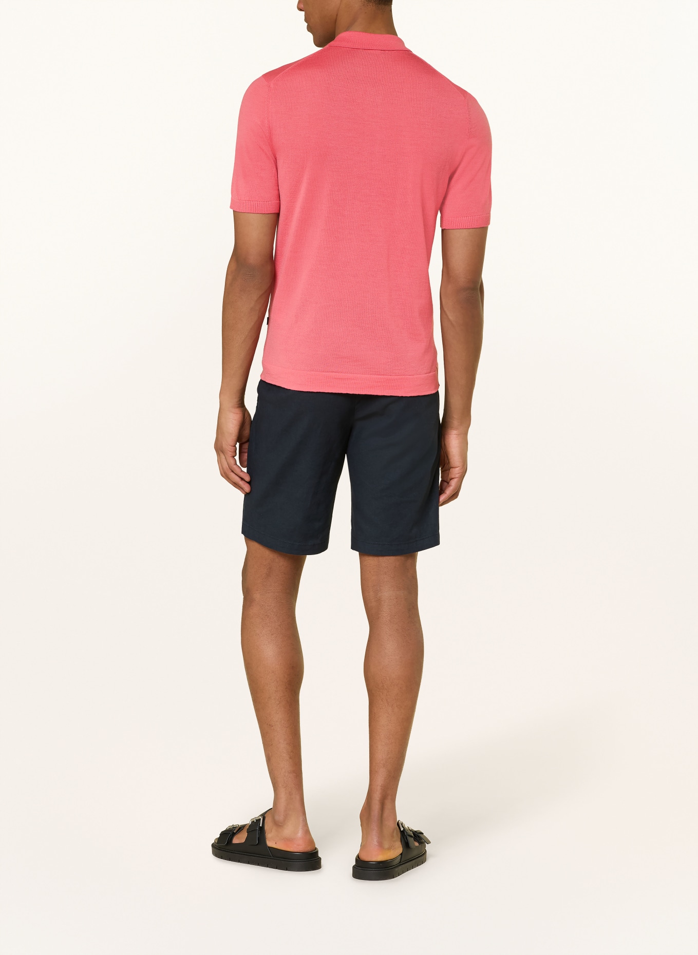 MAERZ MUENCHEN Strick-Poloshirt aus Merinowolle: HELLROT