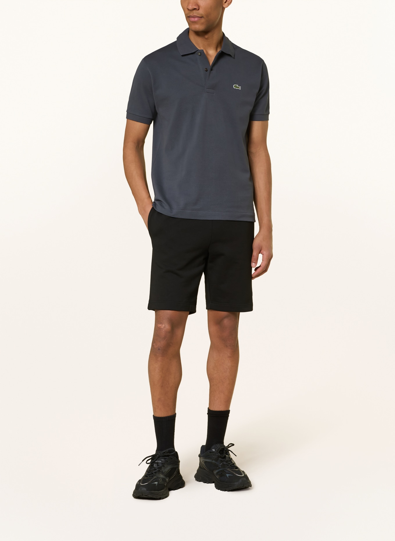 LACOSTE Piqué-Poloshirt Classic Fit: DUNKELBLAU