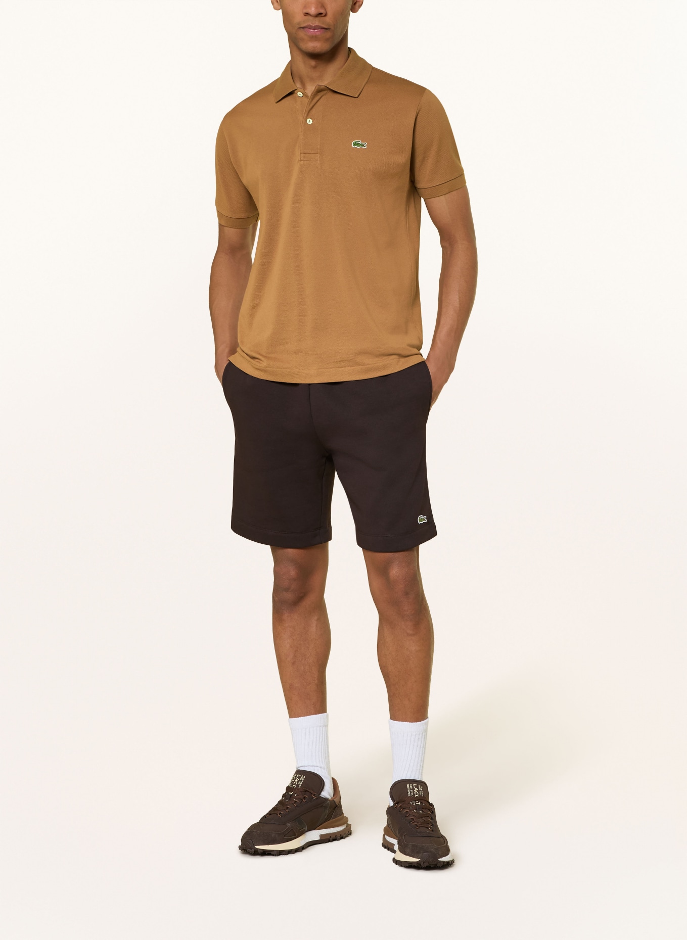 LACOSTE Piqué-Poloshirt Classic Fit: BRAUN