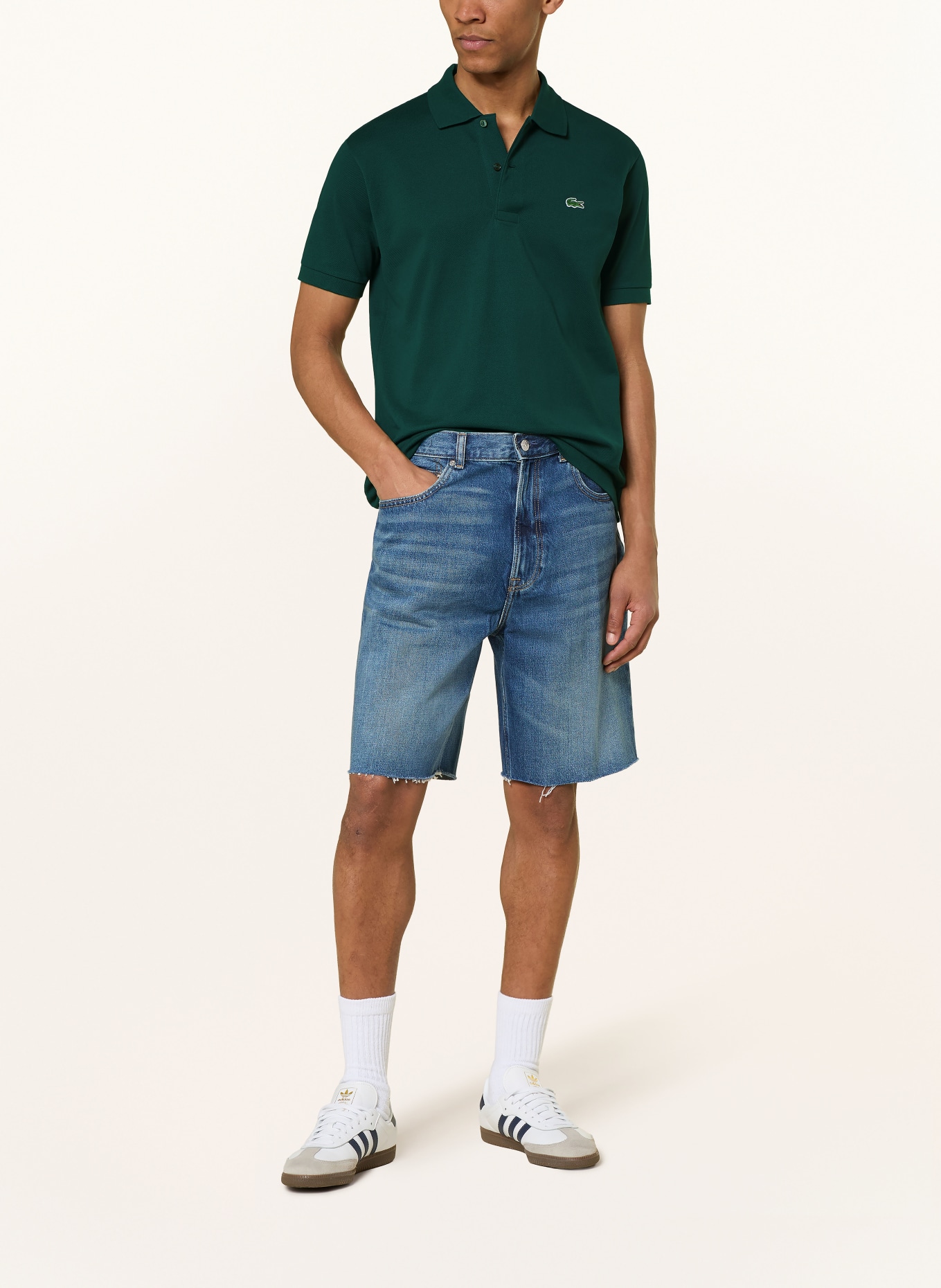 LACOSTE Piqué-Poloshirt Classic Fit: DUNKELGRÜN