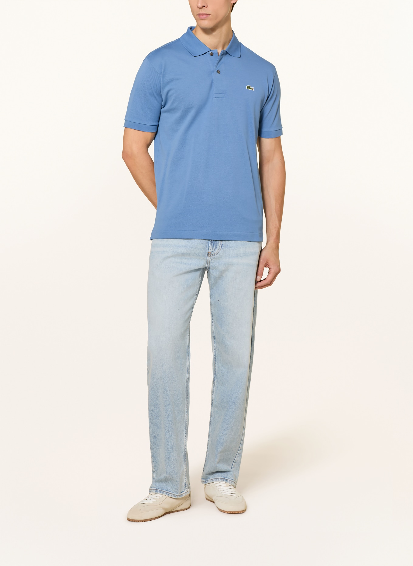 LACOSTE Piqué poloshirt Classic Fit: BLAUW