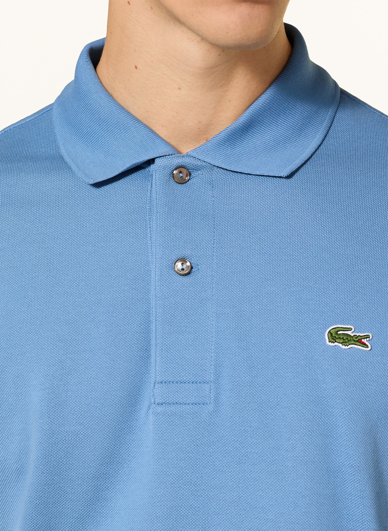 LACOSTE Piqué poloshirt Classic Fit: BLAUW